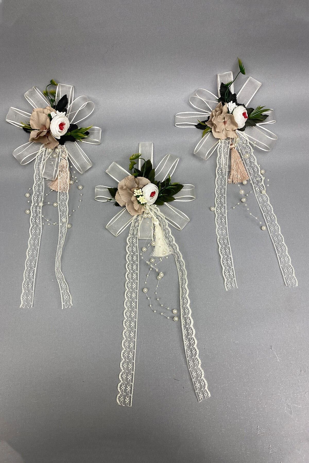 Toptan Bohça Bavul ve Konvoy Araba Süsü 3 Adet Vizon