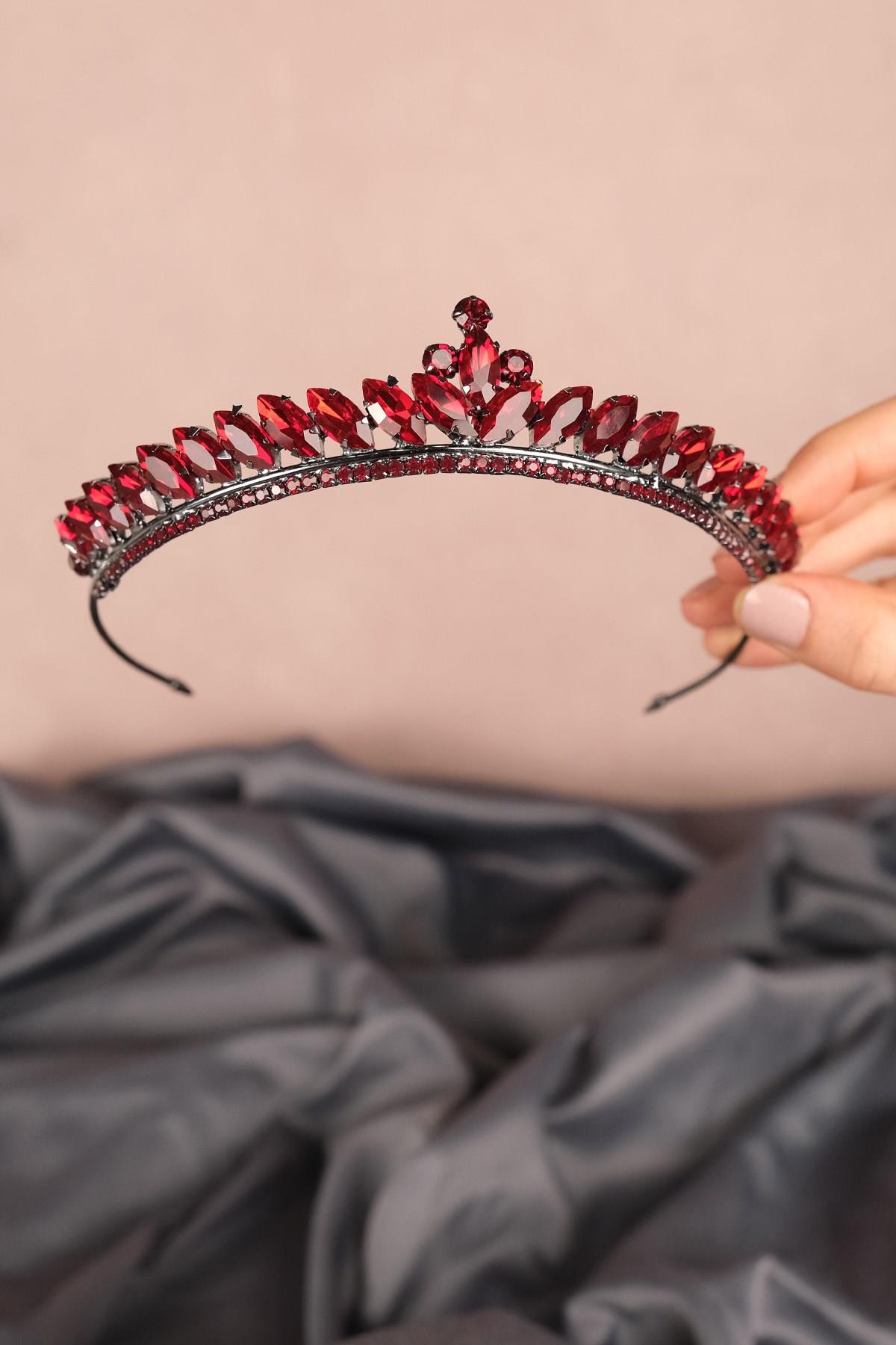 Wholesale Burgundy Ece Model Thin Bridal Henna Crown