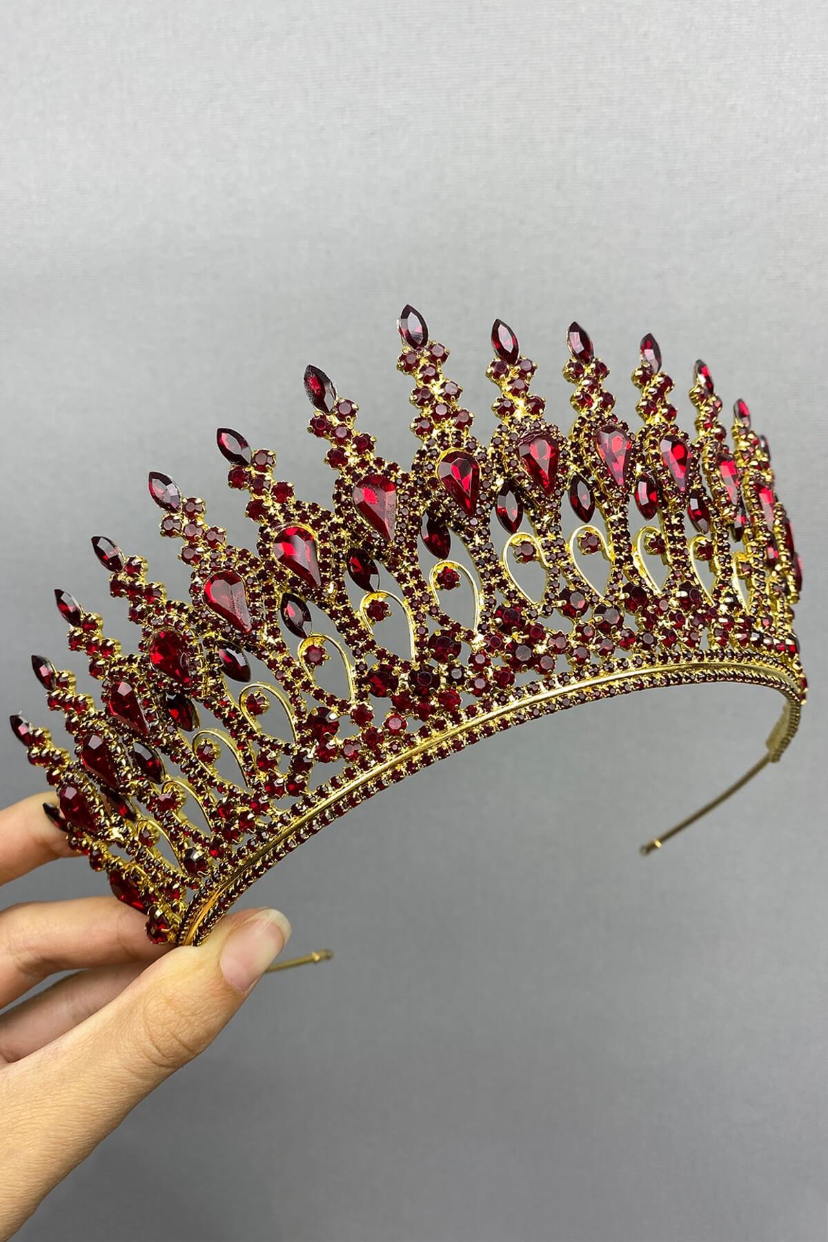 Wholesale Burgundy Gold Henna Model Bridal Henna Crown