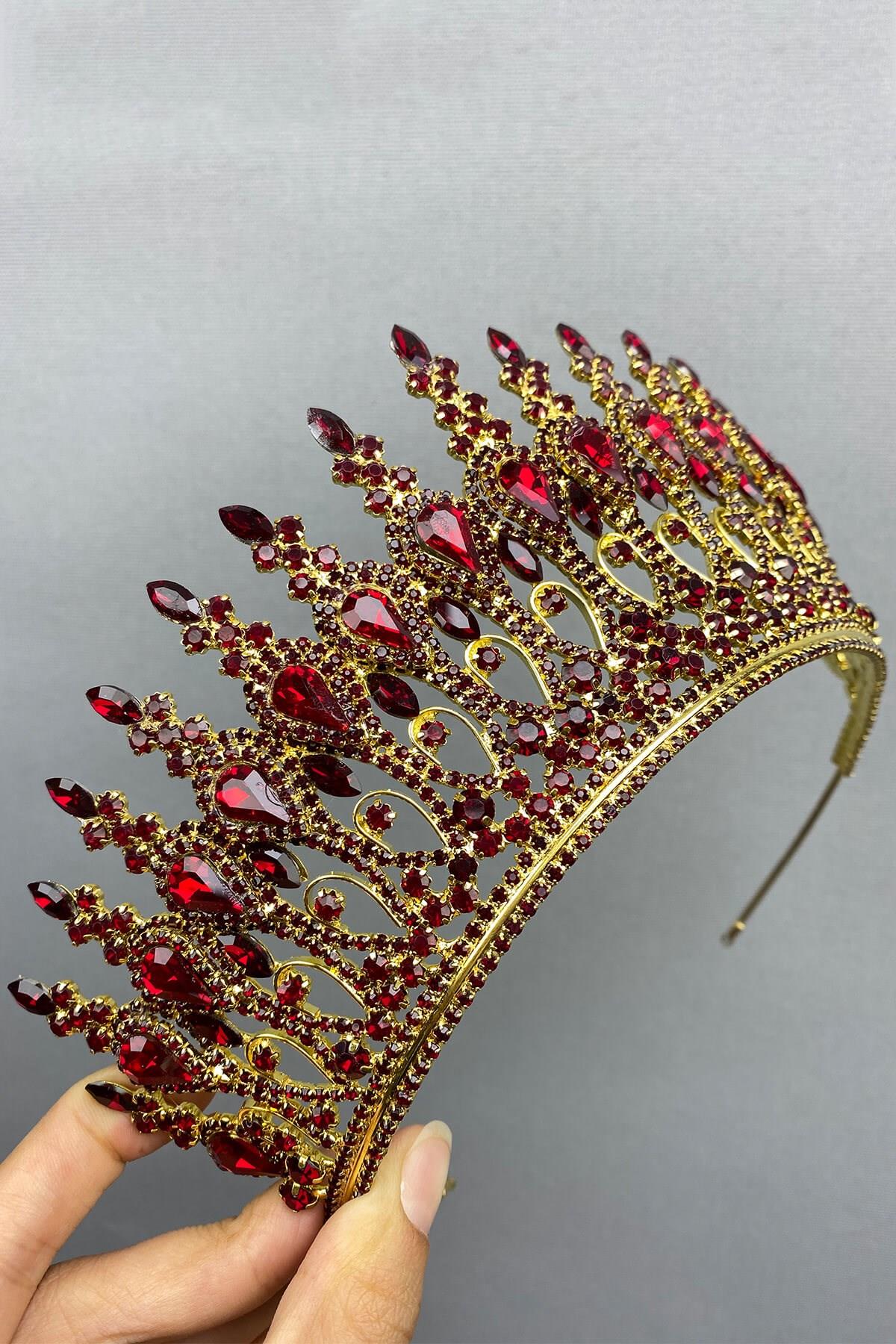 Wholesale Burgundy Gold Henna Model Bridal Henna Crown