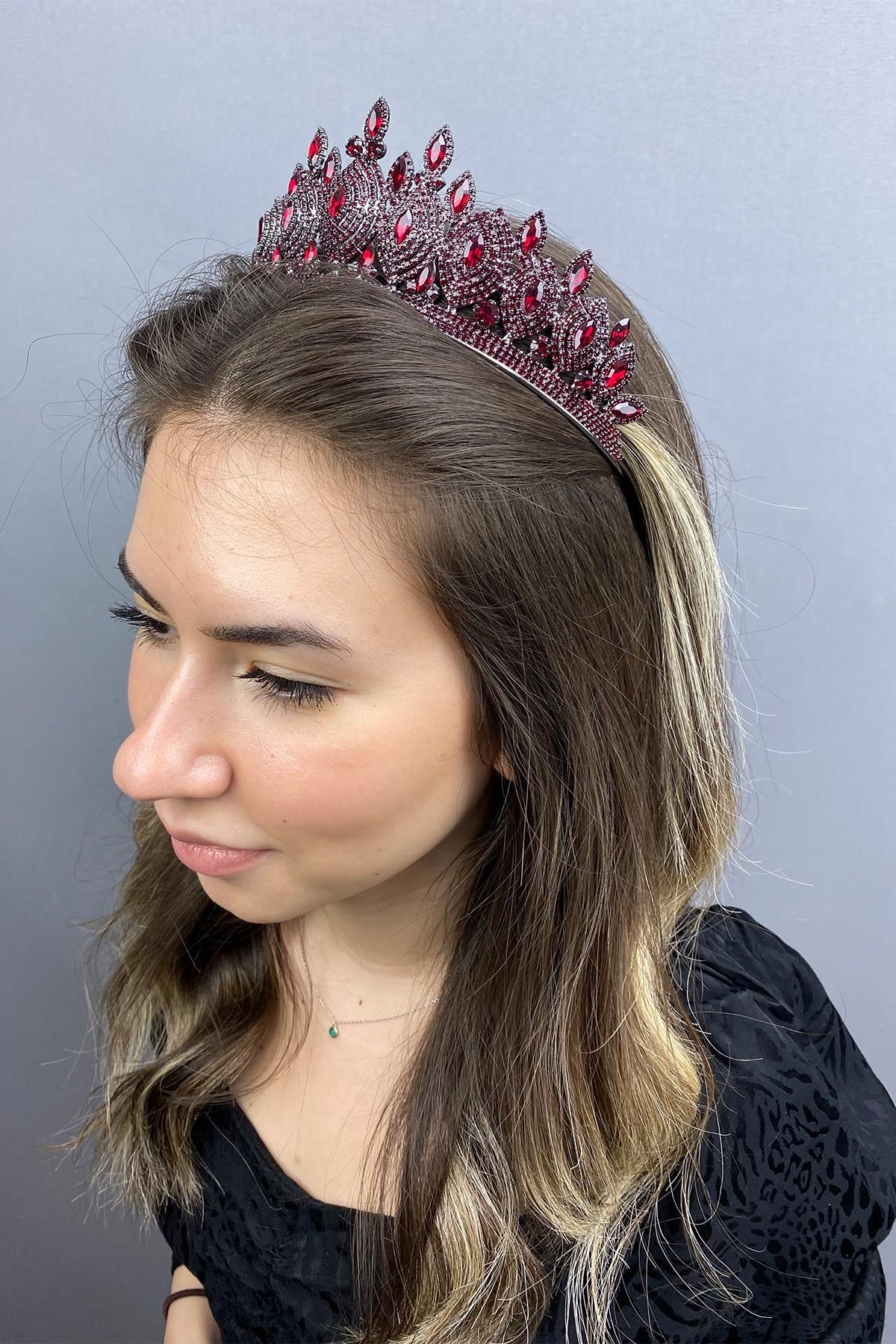 Wholesale Burgundy Hera Henna Bridal Crown
