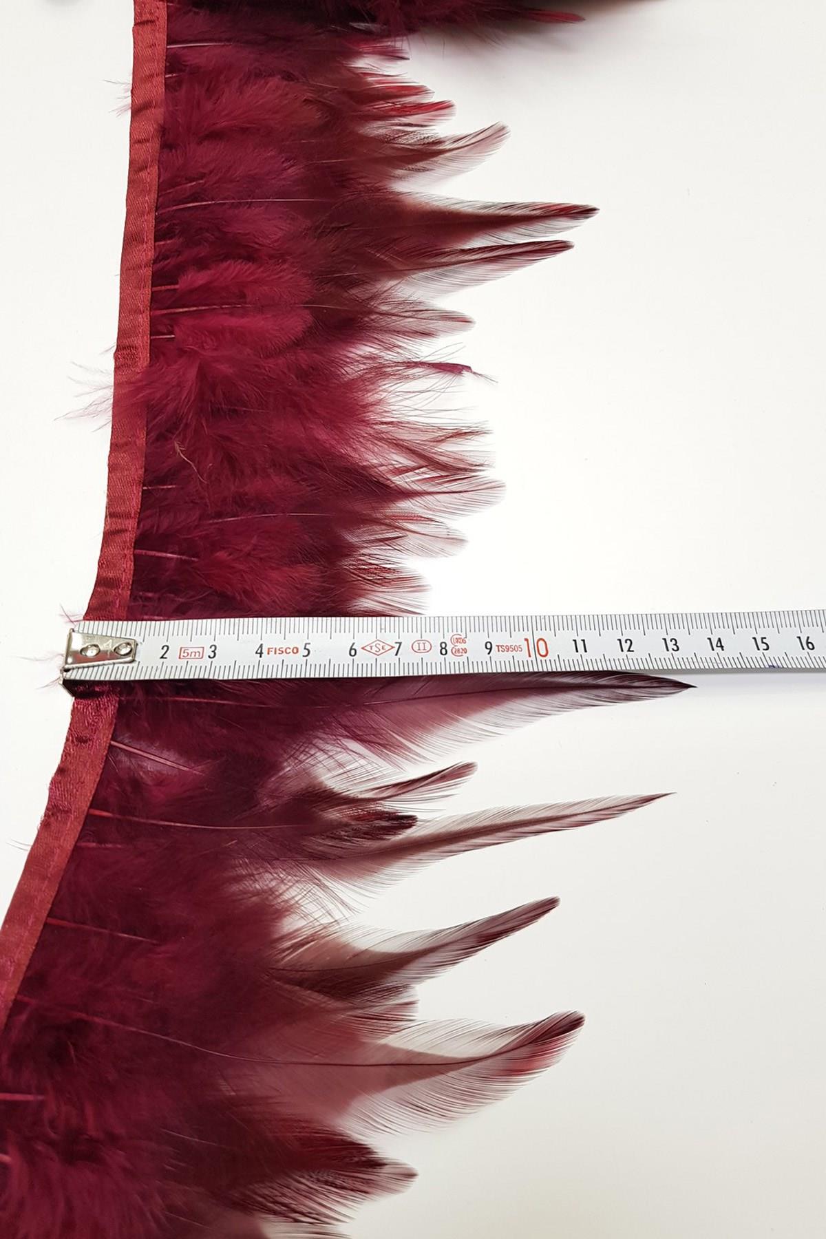 Wholesale Claret Red Rooster Feather 1 meter