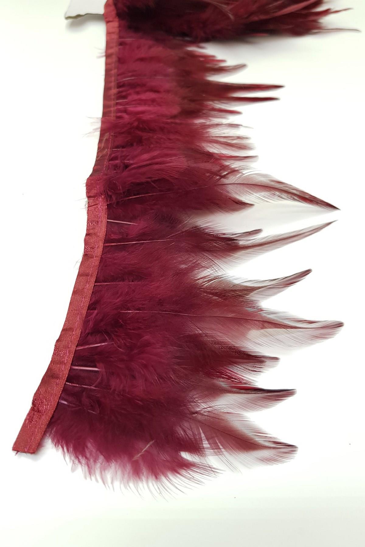 Wholesale Claret Red Rooster Feather 1 meter