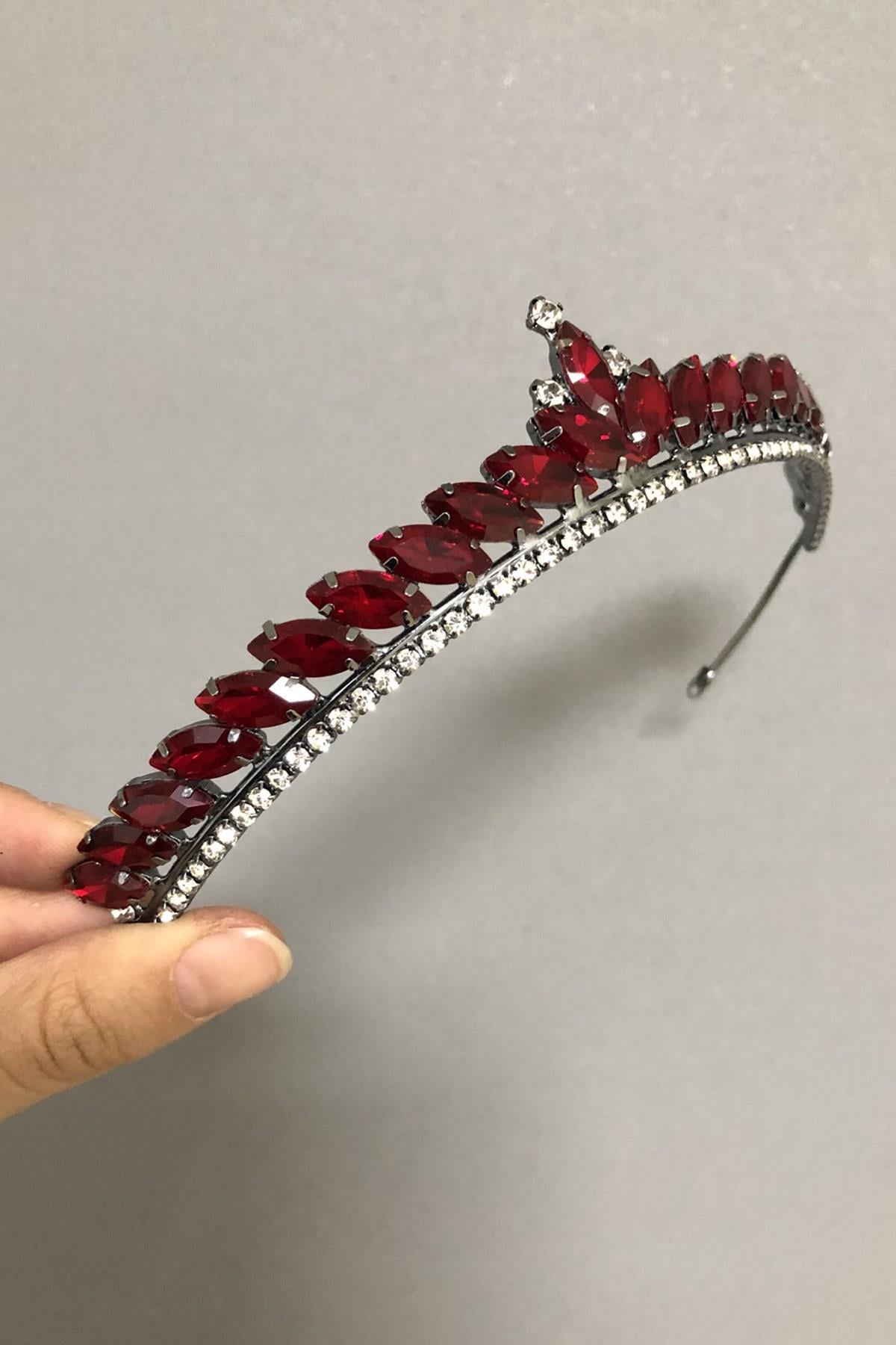 Toptan Bordo İnce Lena Model Kına Tacı