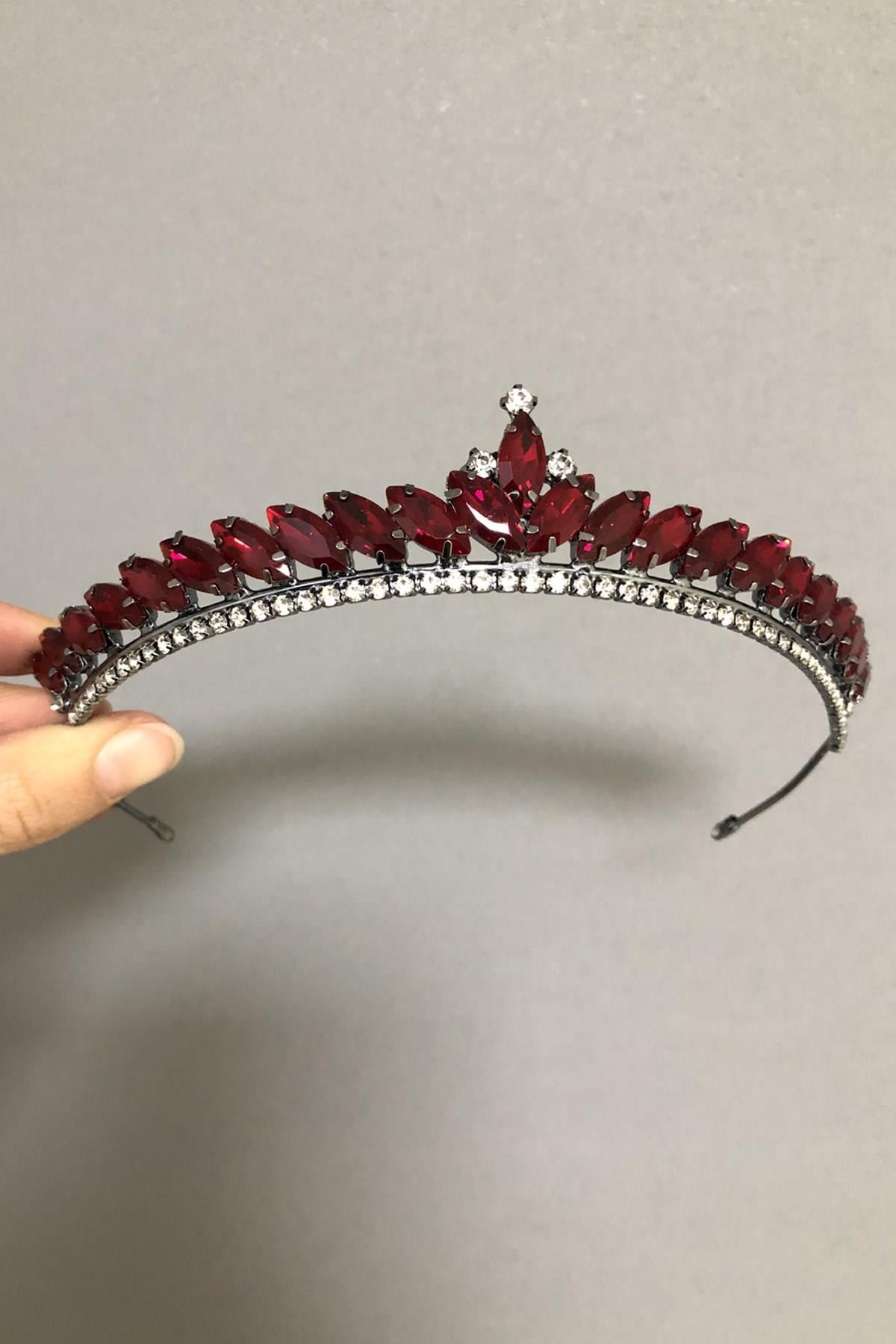 Toptan Bordo İnce Lena Model Kına Tacı