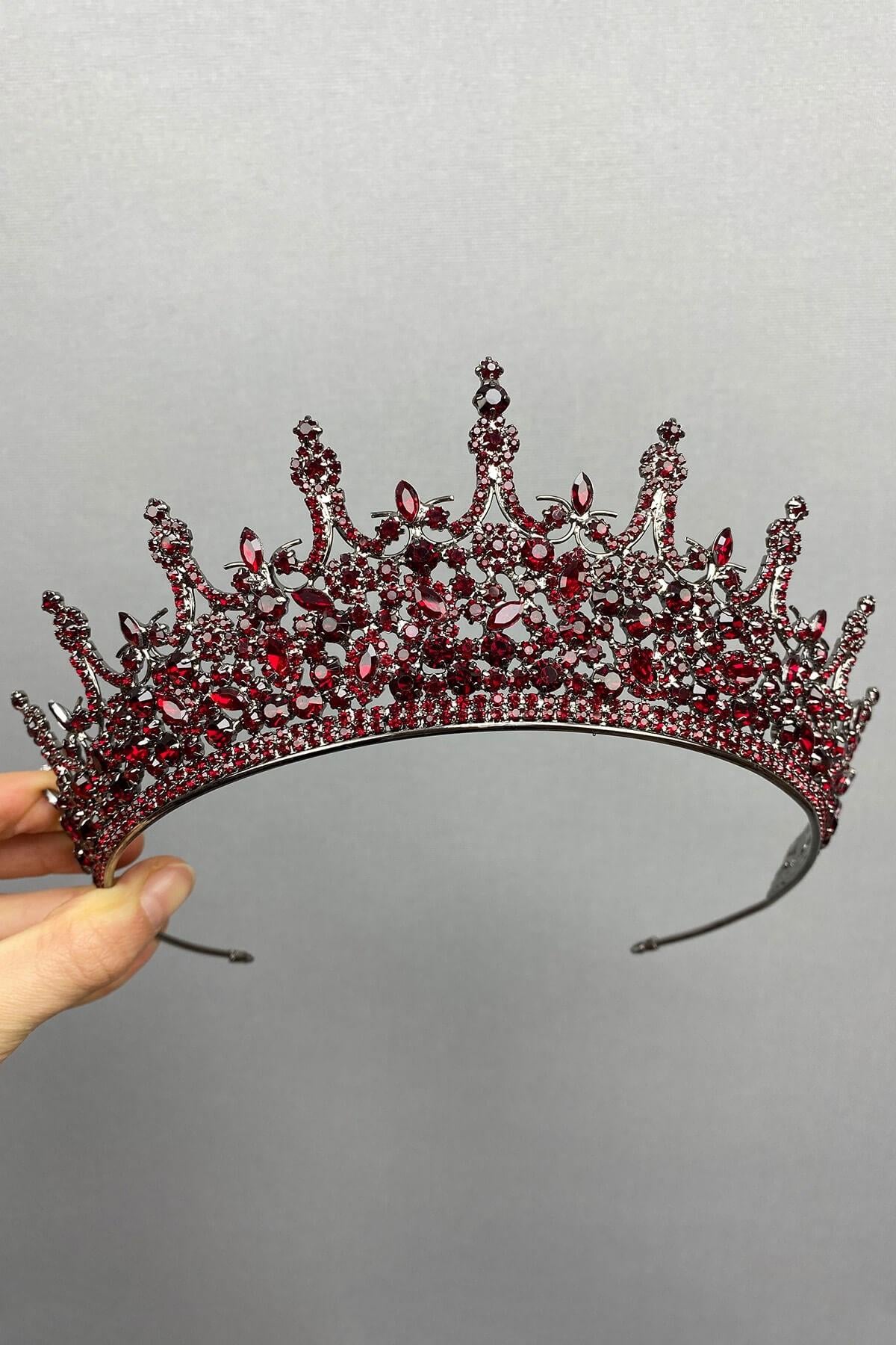 Wholesale Burgundy Leonis Model Bridal Henna Crown