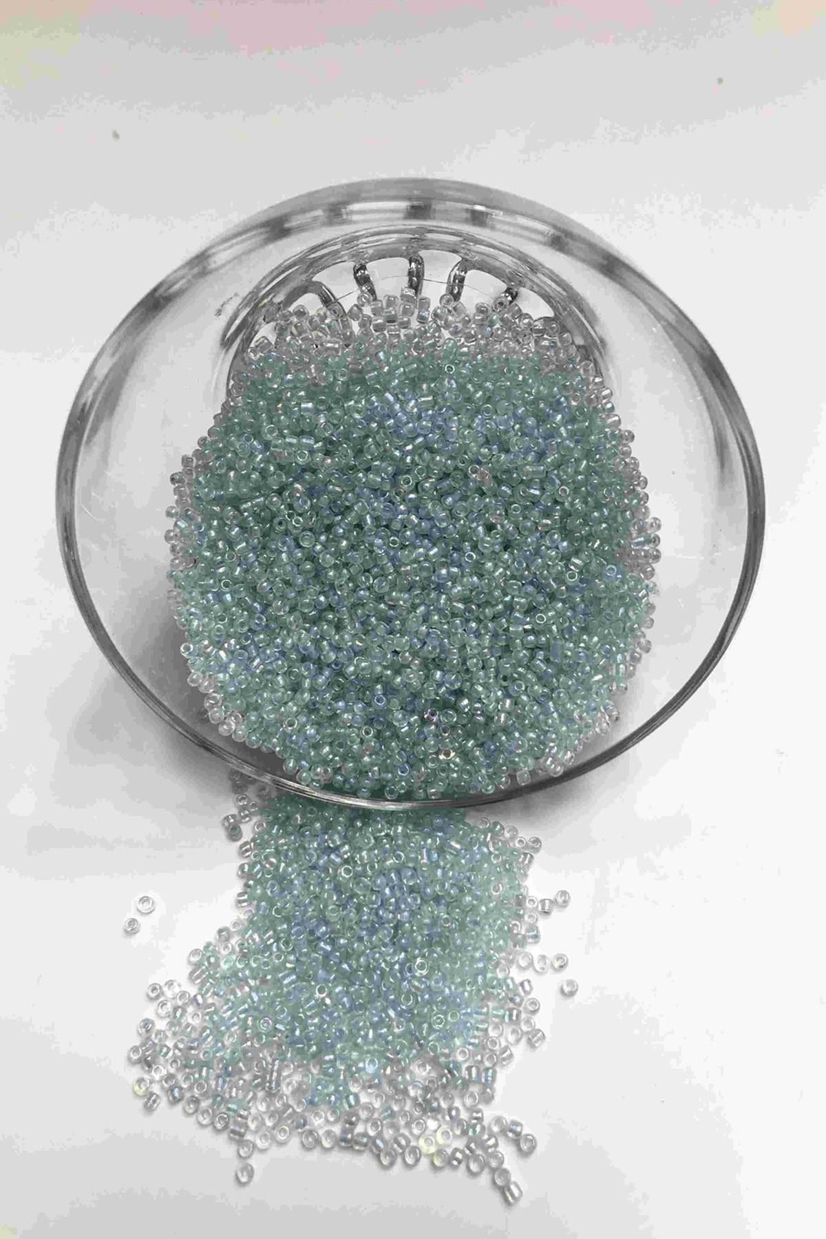 Wholesale Ice Blue Sand Beads 2 mm 50 gr