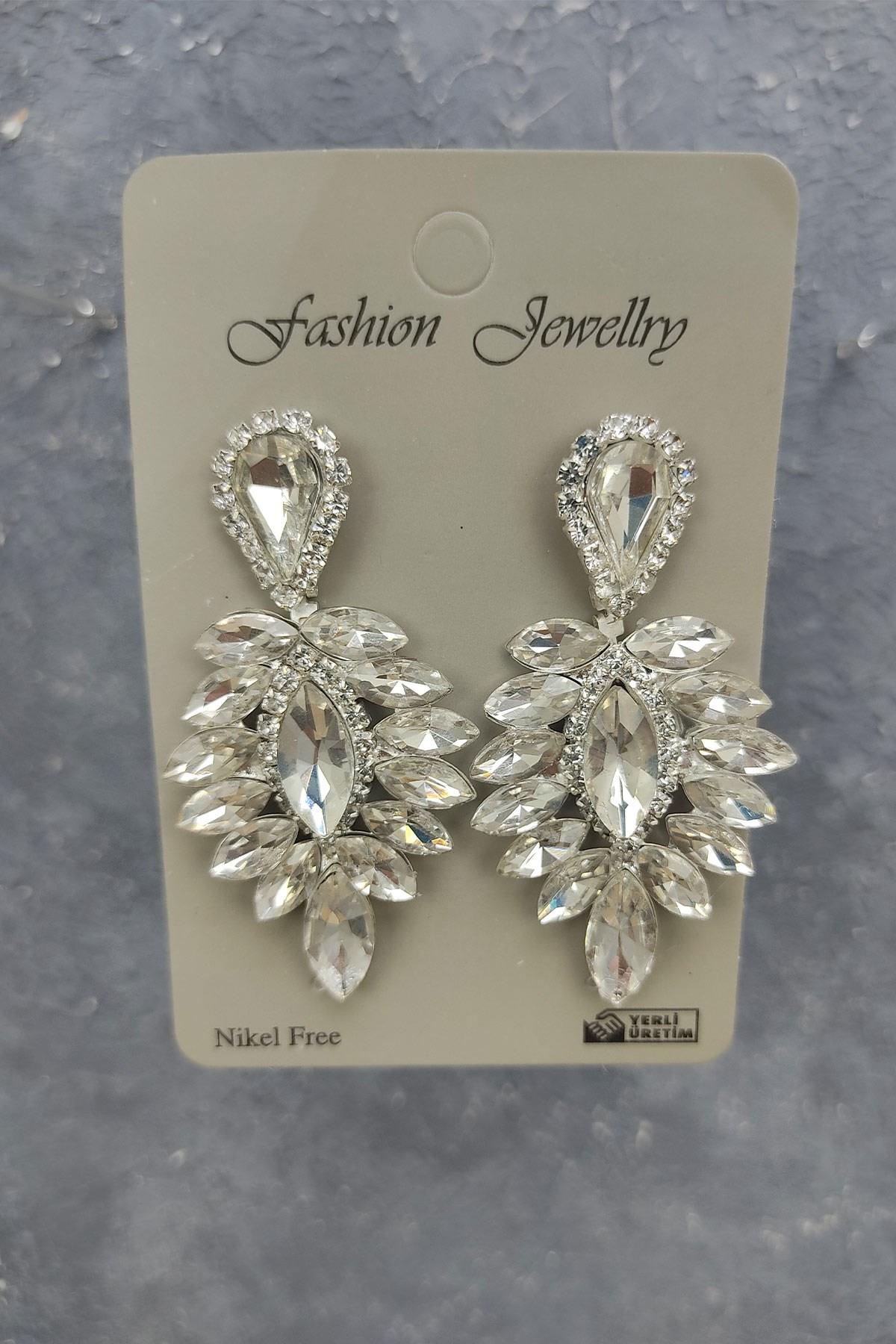 Wholesale Canis Model Bridal Crown and Drop Stone Earrings
