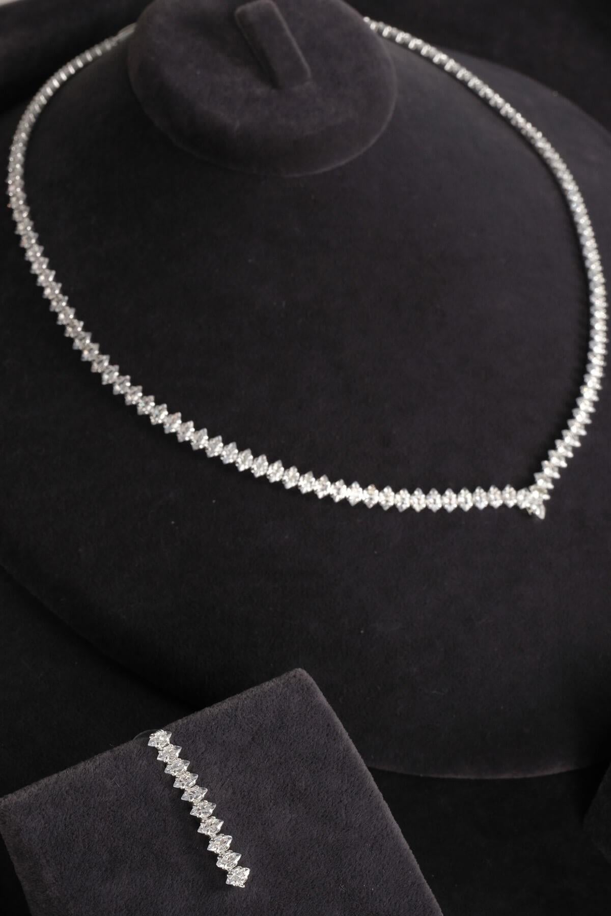 Wholesale Canis Zircon Stone Necklace Earring Bracelet Set