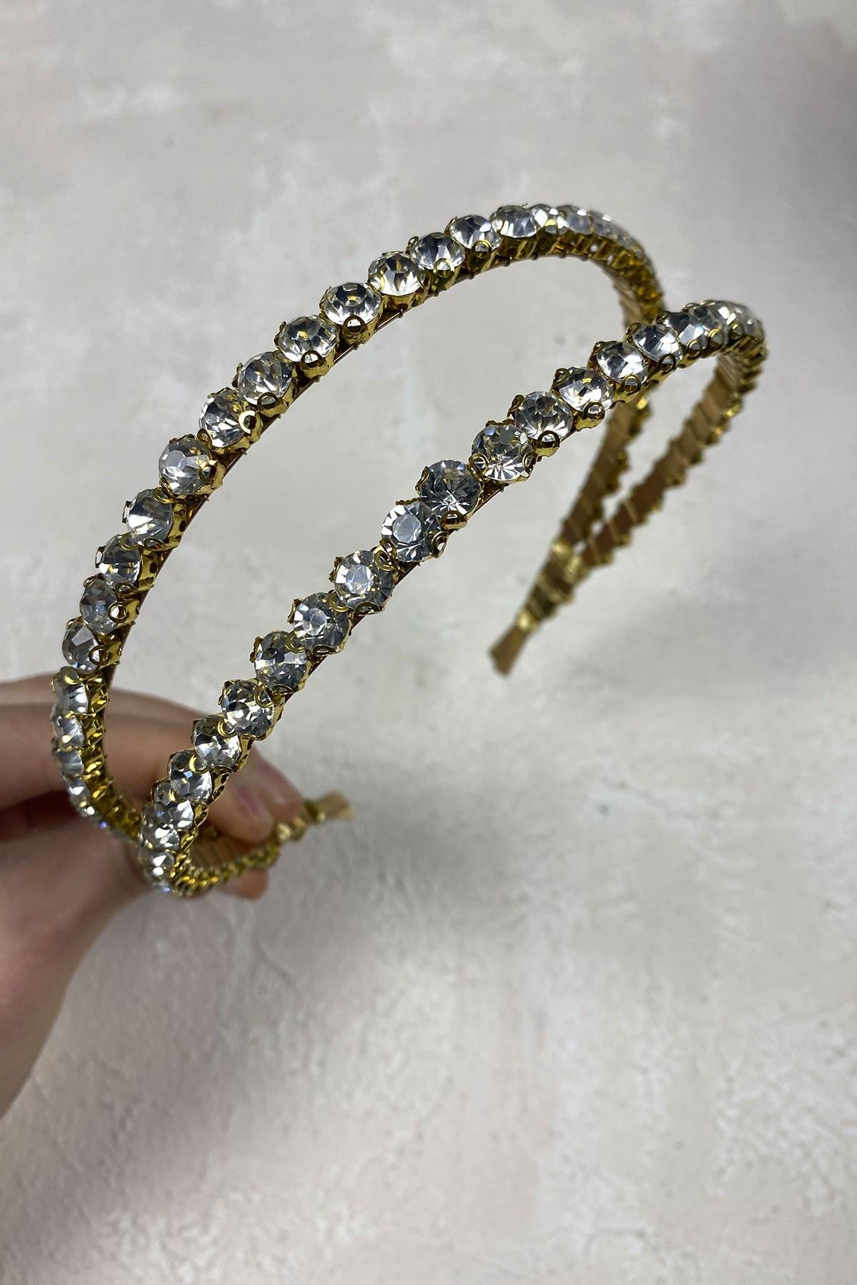 Wholesale Double Row Shiny Stone Hair Accessory Bridal Crown