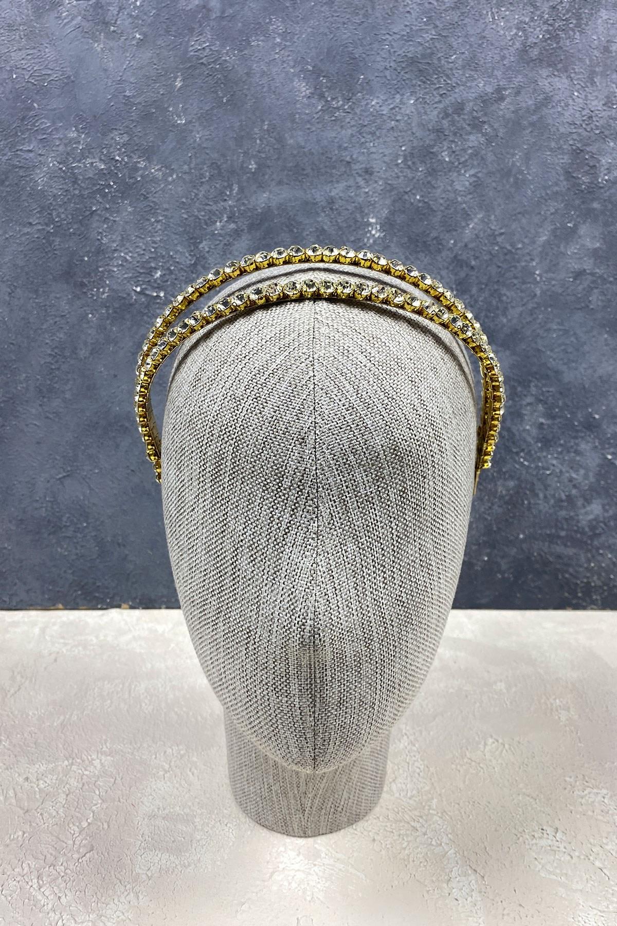 Wholesale Double Row Shiny Stone Hair Accessory Bridal Crown