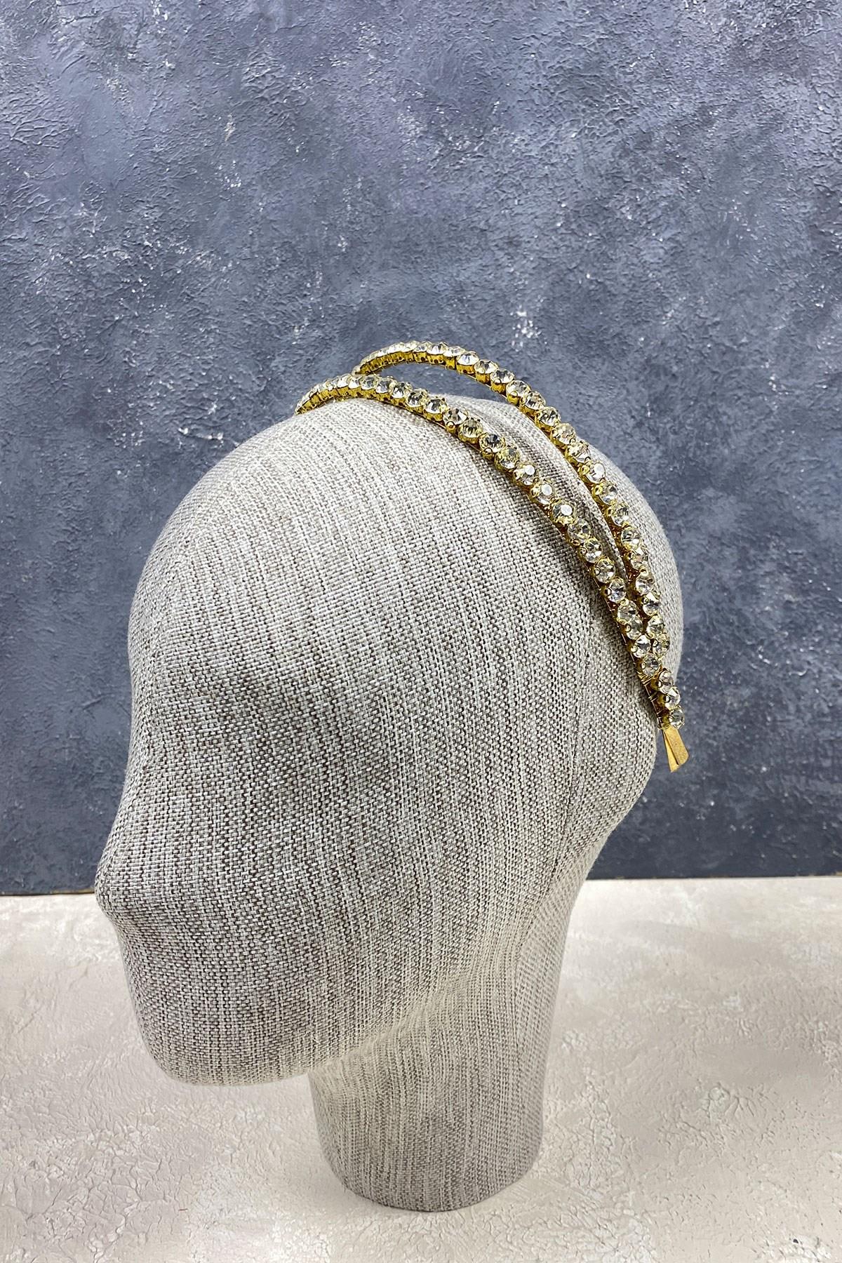 Wholesale Double Row Shiny Stone Hair Accessory Bridal Crown