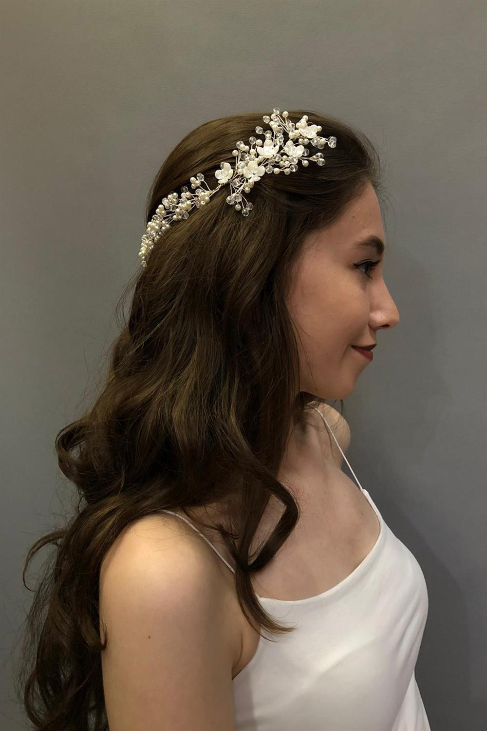 Wholesale Double Sided Pearled Arrow Bridal Hair Accessory