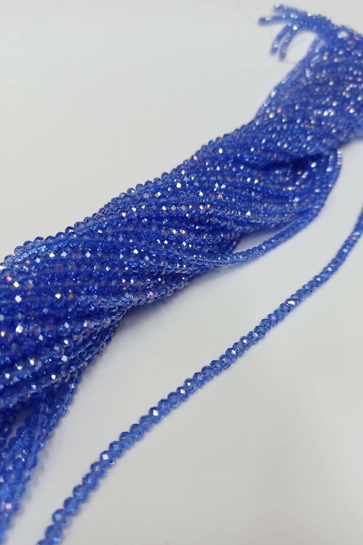 Toptan Deniz Mavisi Kristal Boncuk 4 mm