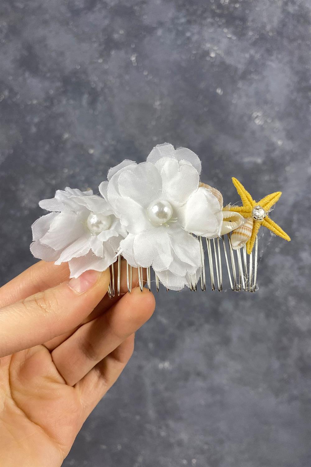 Wholesale Floral Hair Clip with Starfish and Spring Branches