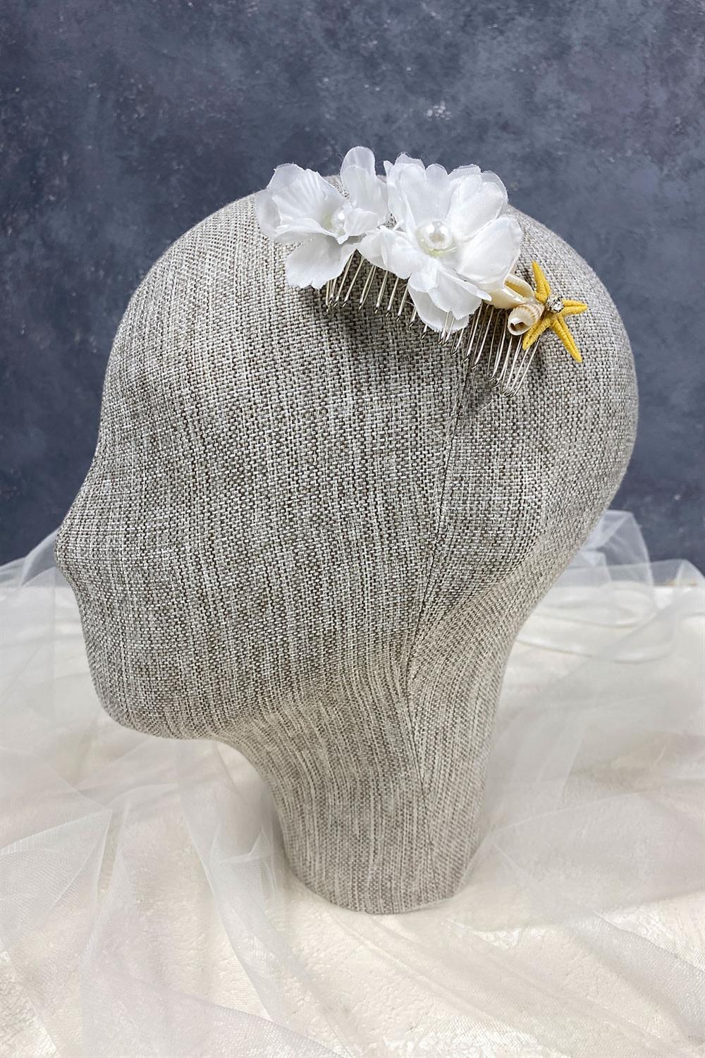 Wholesale Floral Hair Clip with Starfish and Spring Branches