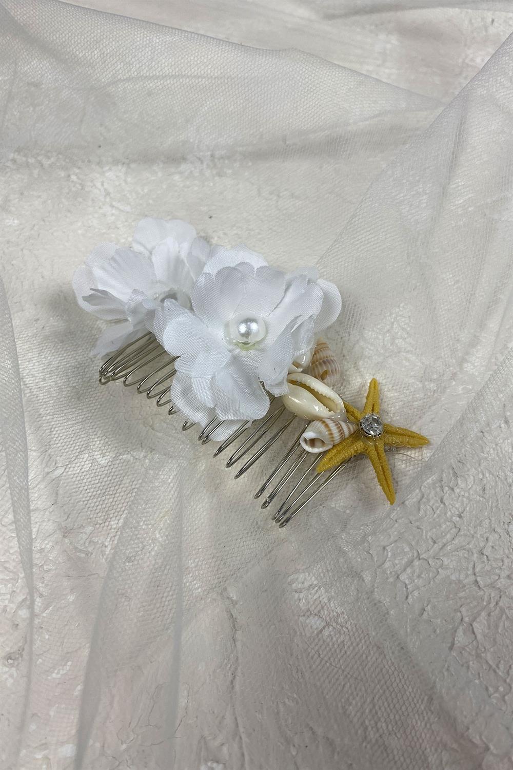 Wholesale Floral Hair Clip with Starfish and Spring Branches