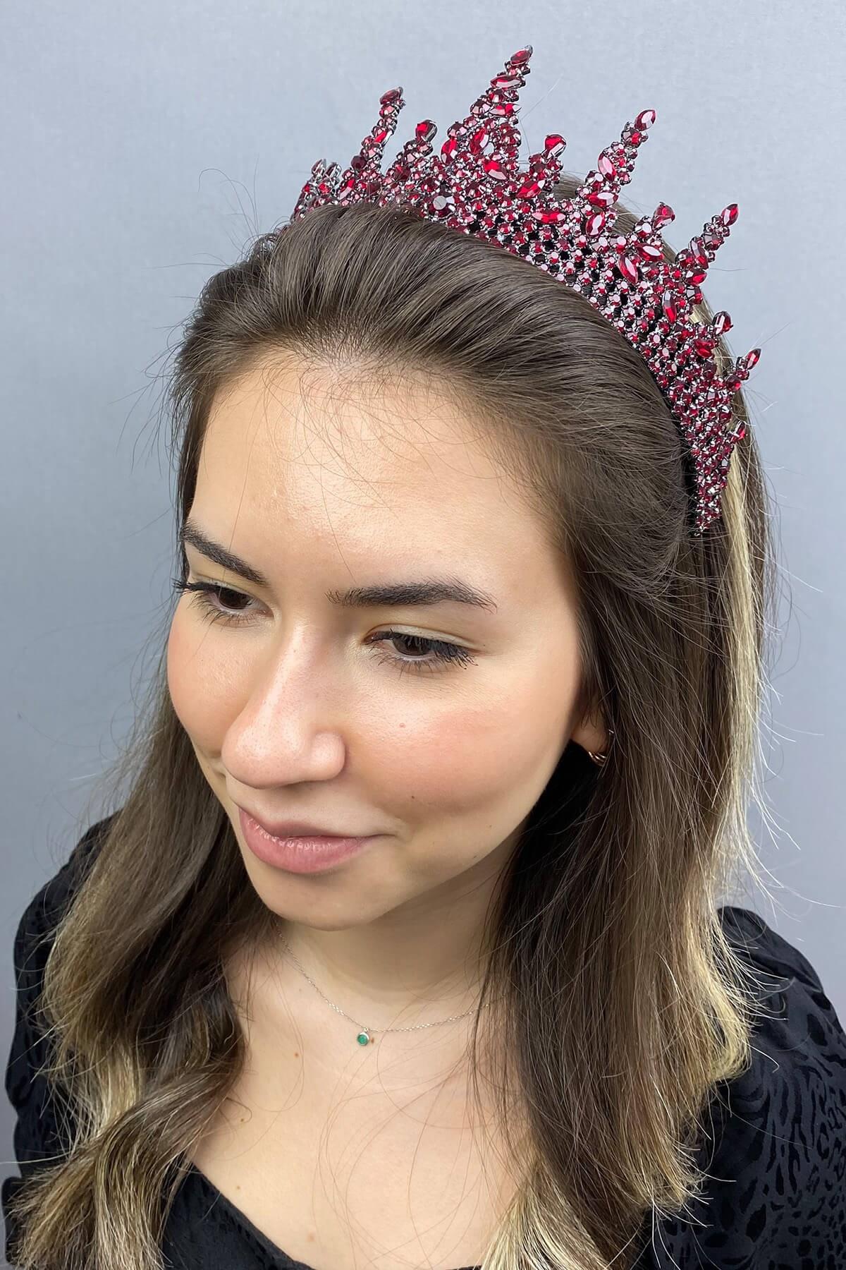 Wholesale Gatria Model Burgundy Bridal Henna Crown