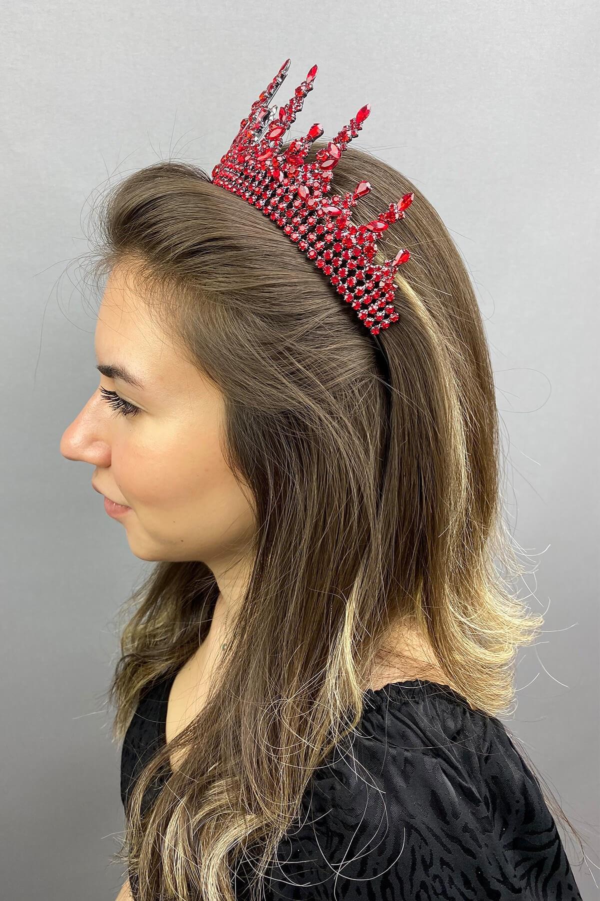 Wholesale Gatria Model Red Bridal Henna Crown