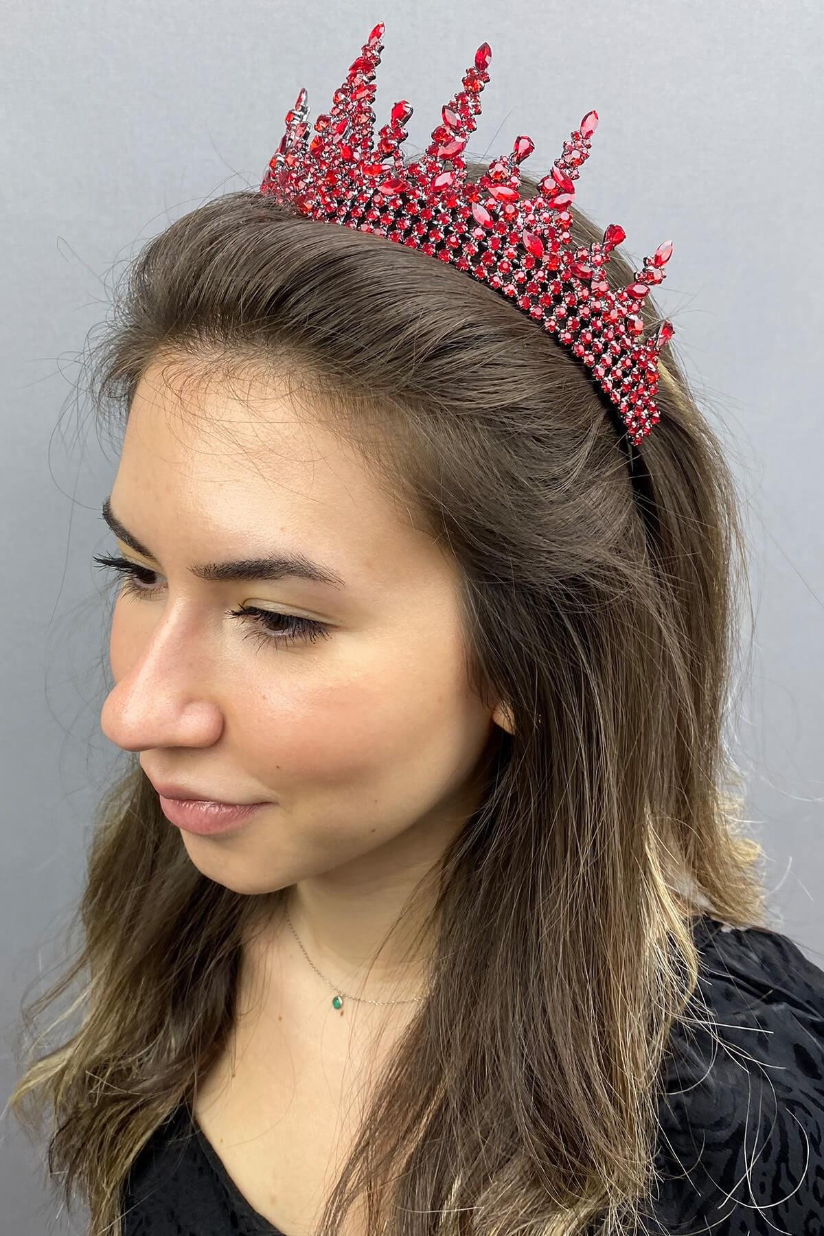 Wholesale Gatria Model Red Bridal Henna Crown
