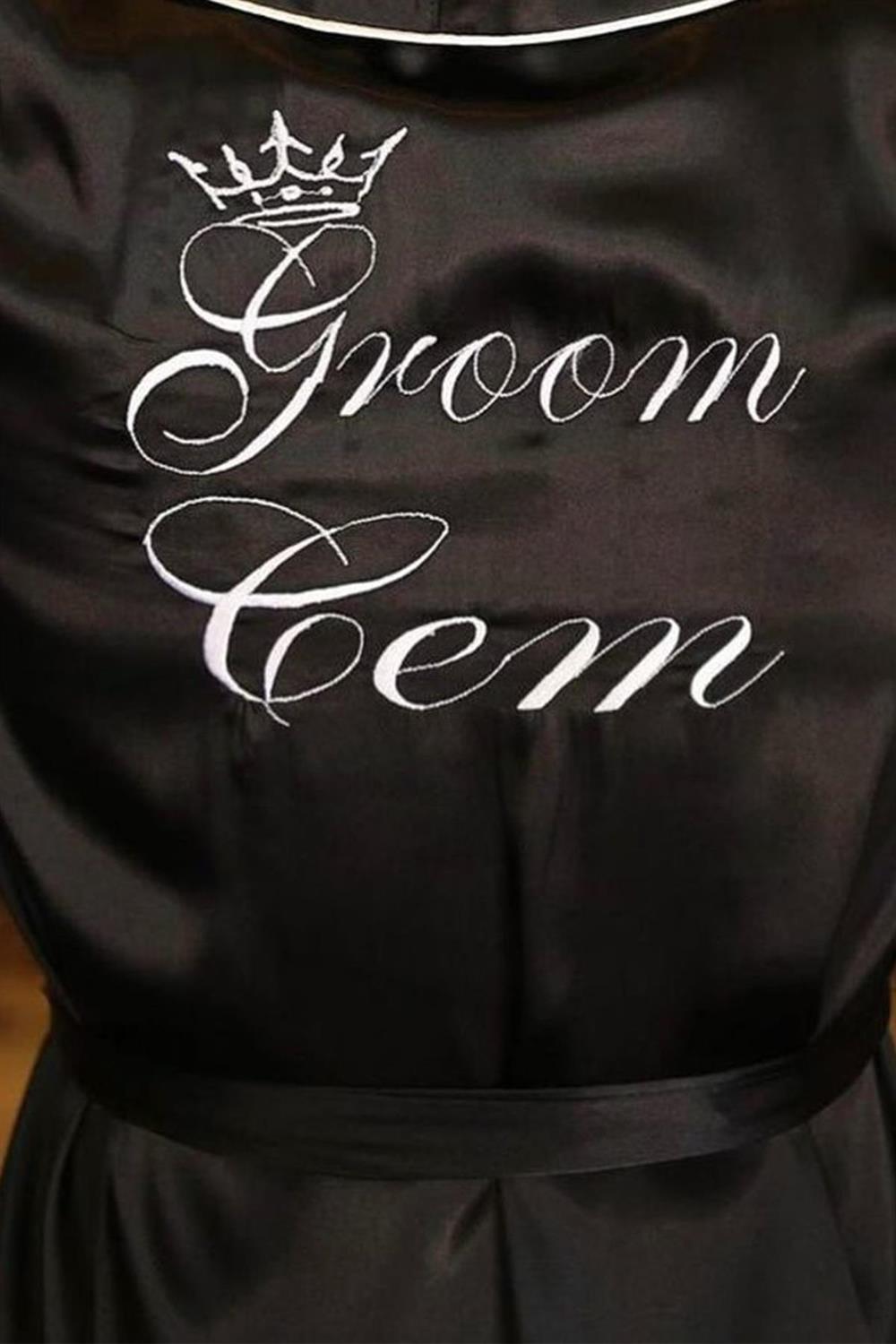 Toptan Groom Bride Nakışlı Gelin Ve Damat Sabahlık Seti