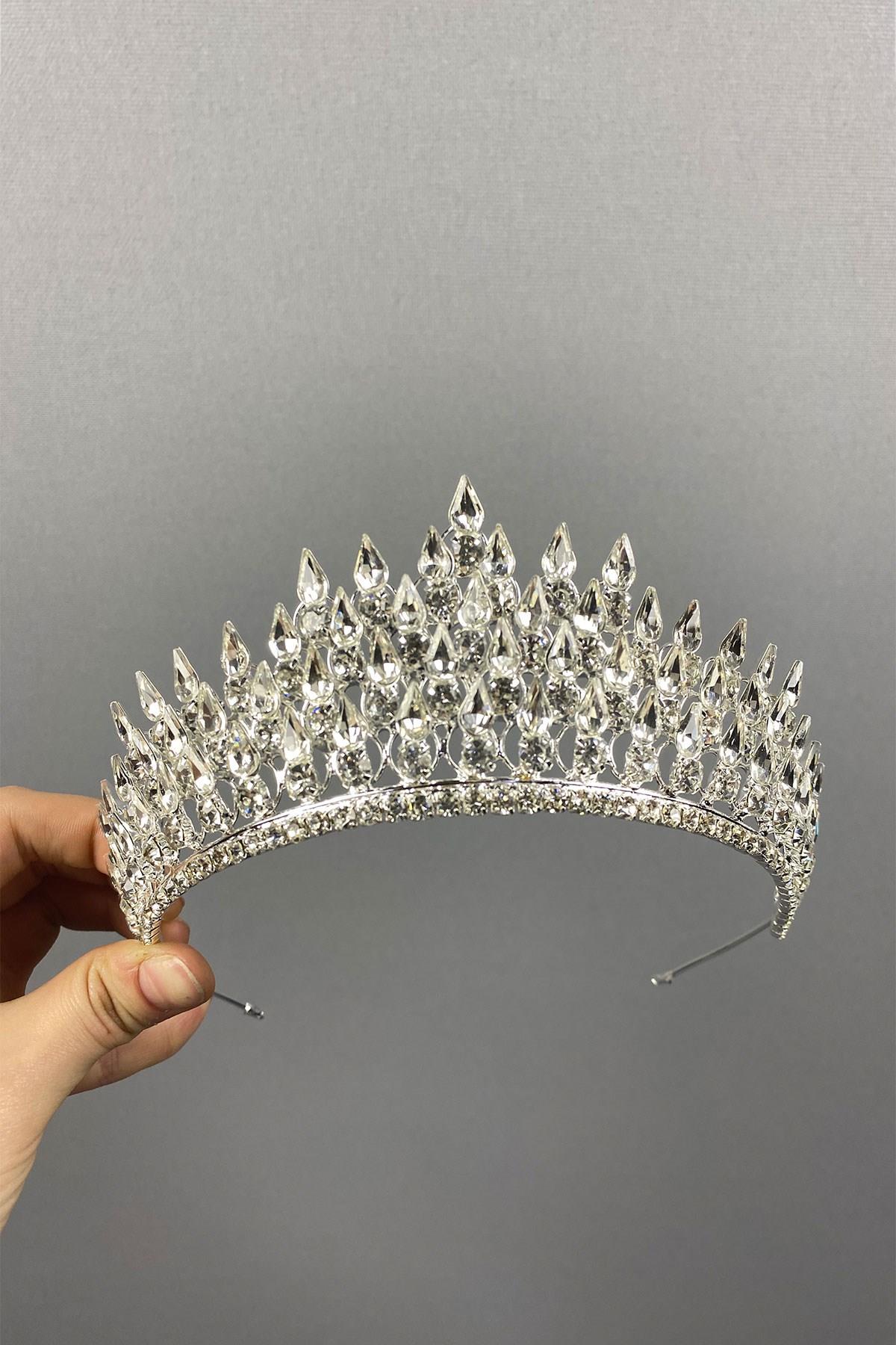 Wholesale Silver Drop 3D Bridal Crown