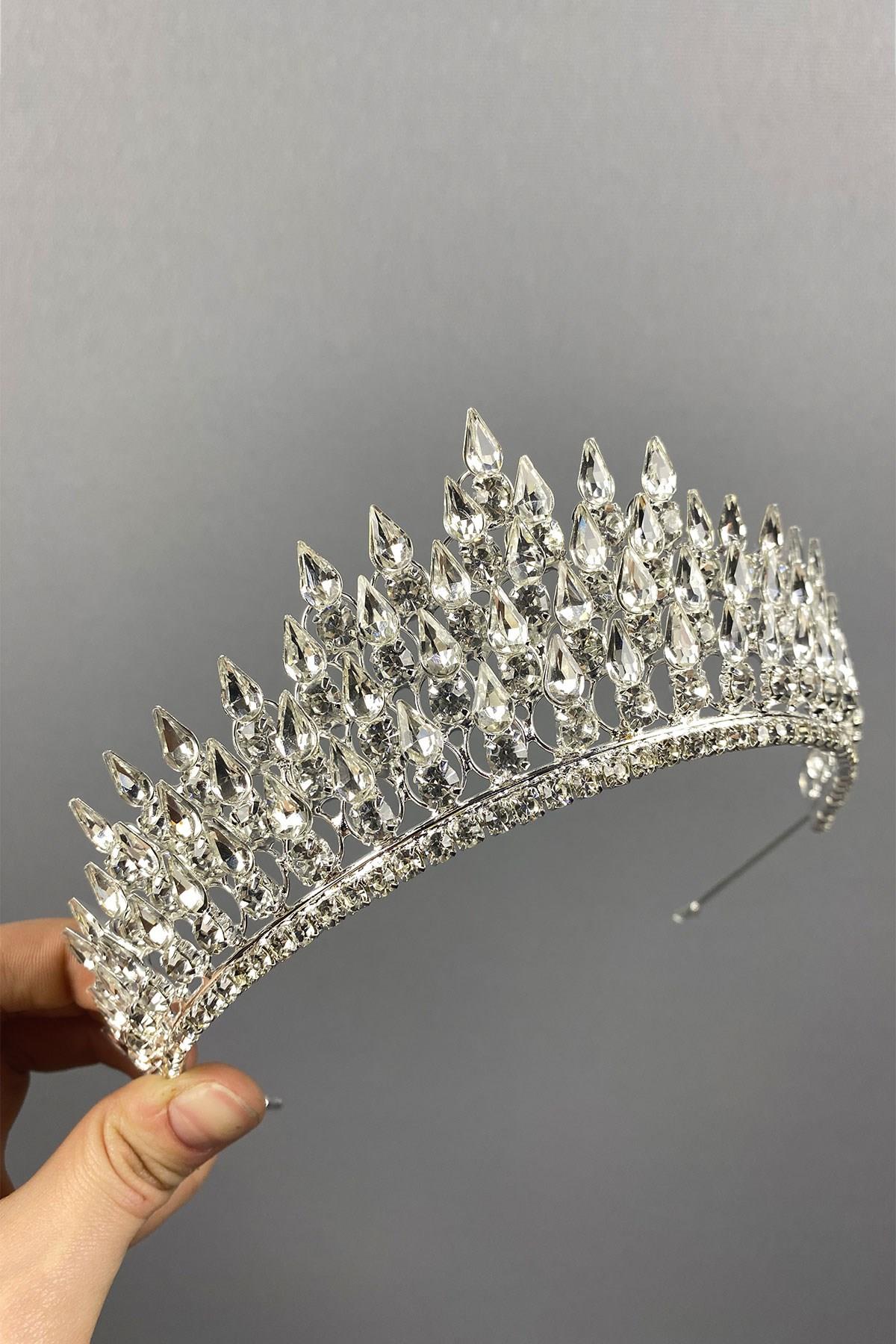 Wholesale Silver Drop 3D Bridal Crown