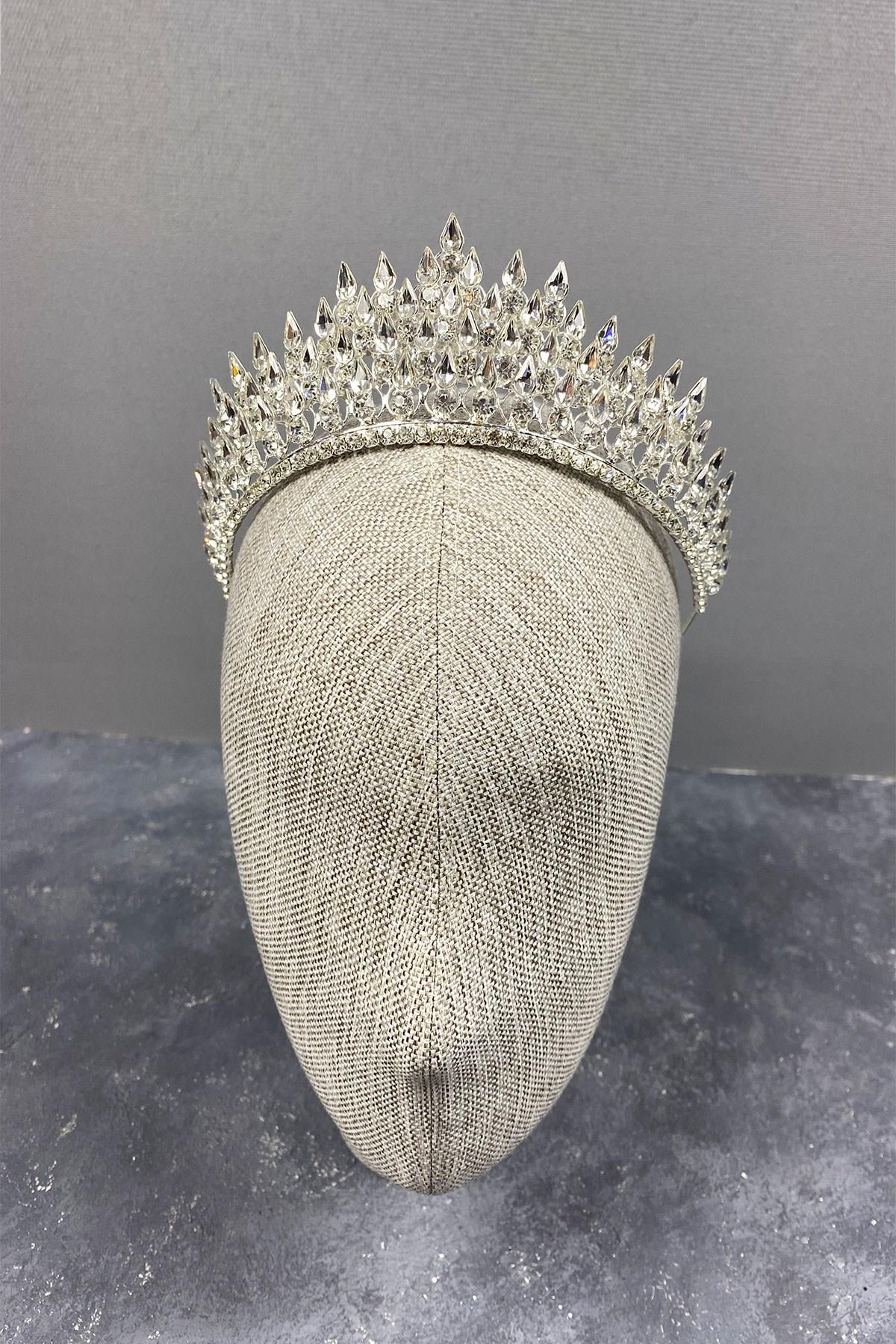 Wholesale Silver Drop 3D Bridal Crown