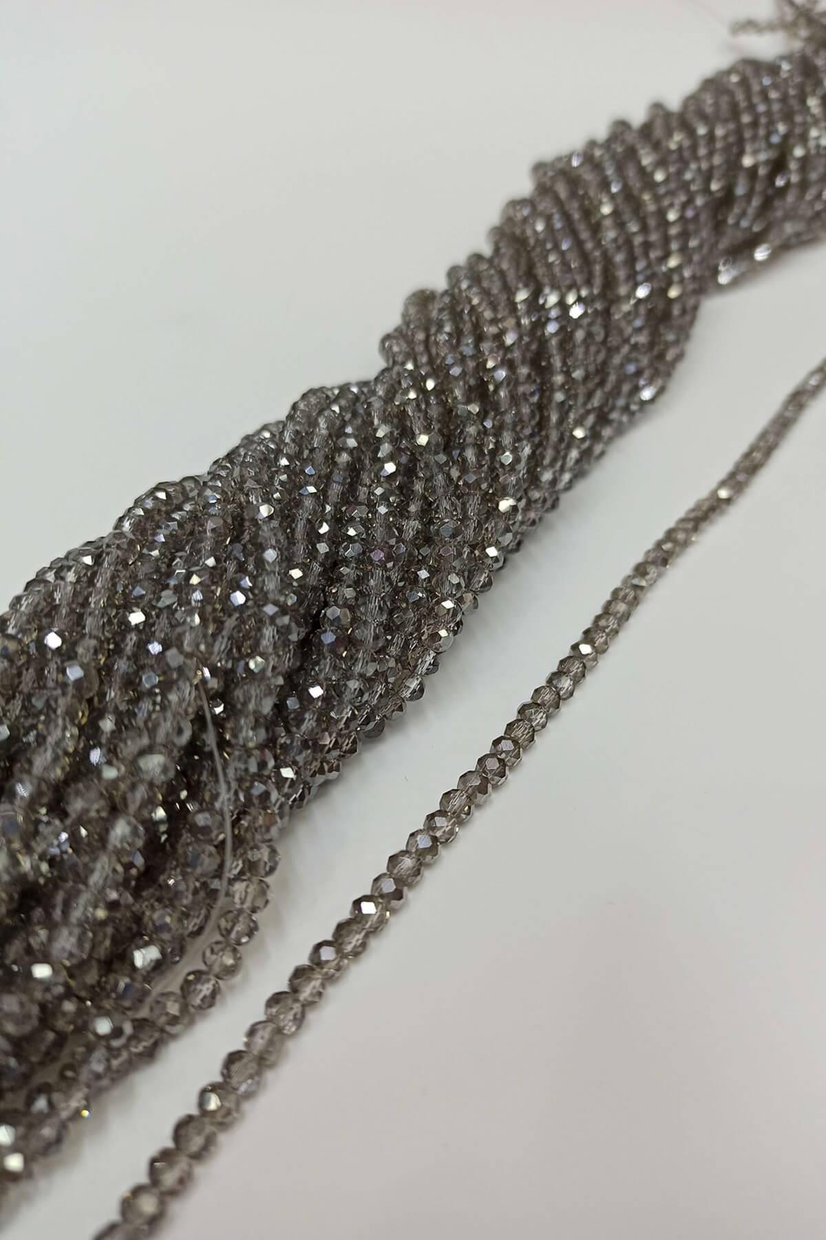 Toptan Gümüş Kristal Boncuk 4 mm