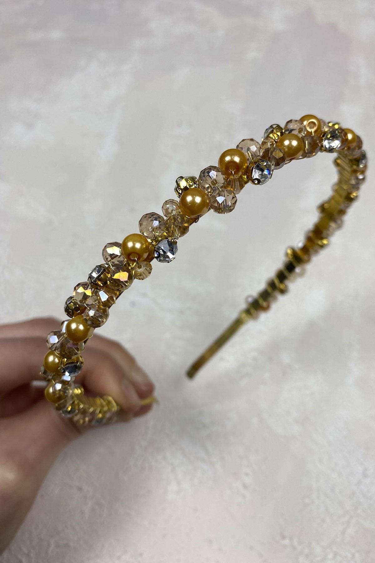 Wholesale Pearl Beads and Crystal Hair Accessory Bridal Crown