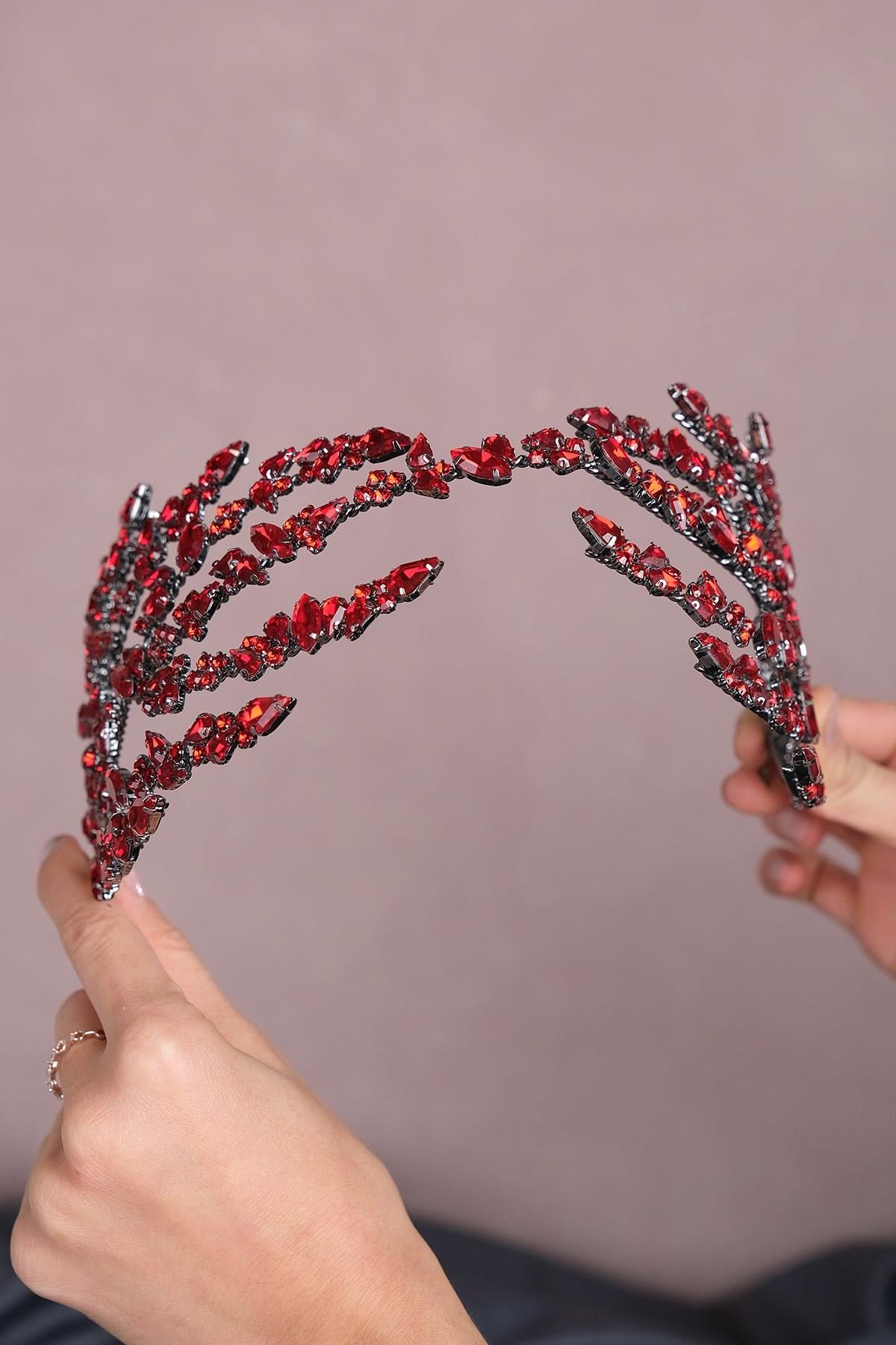 Wholesale Red Double Sided Helen Hair Accessory Bridal Crown