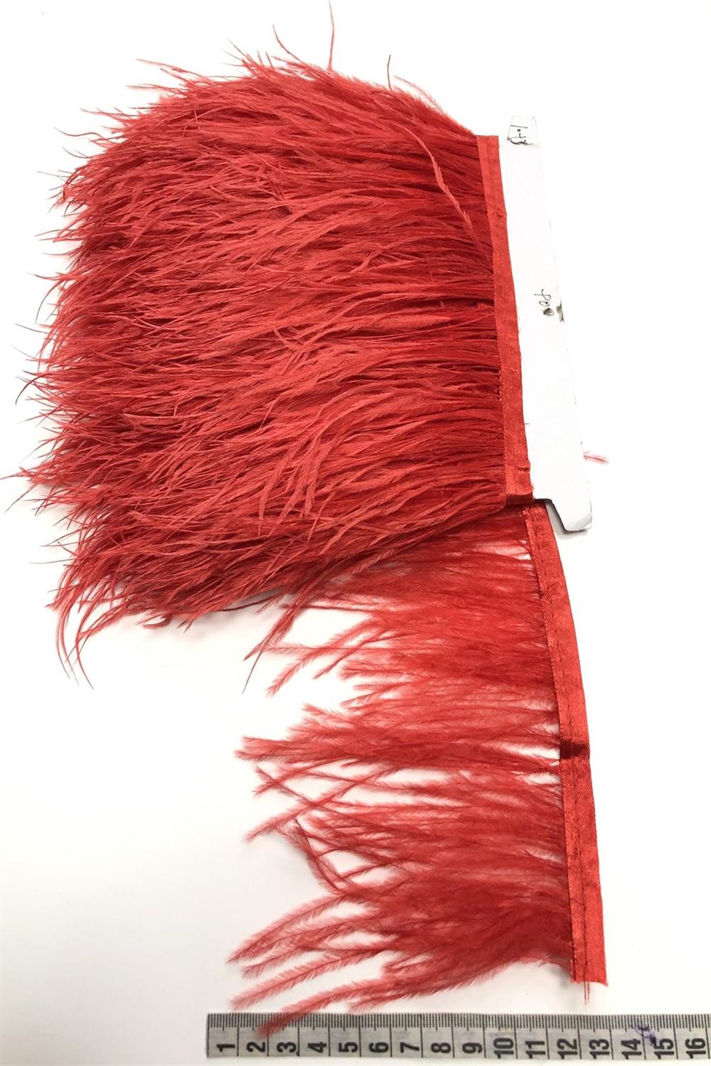 Toptan Kırmızı Deve Kuşu Tüyü 1 mt