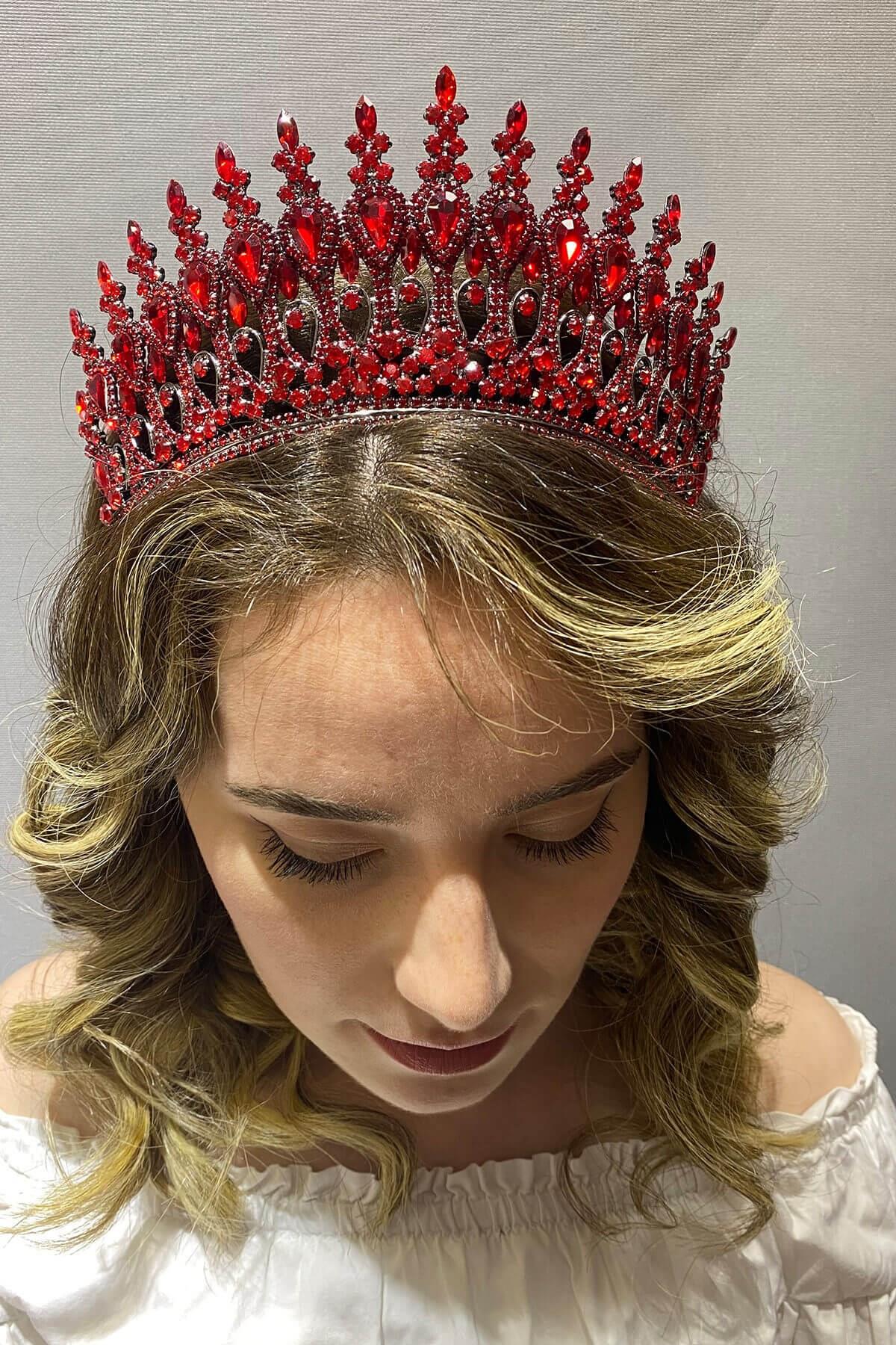 Toptan Kırmızı Henna Model Gelin Kına Tacı