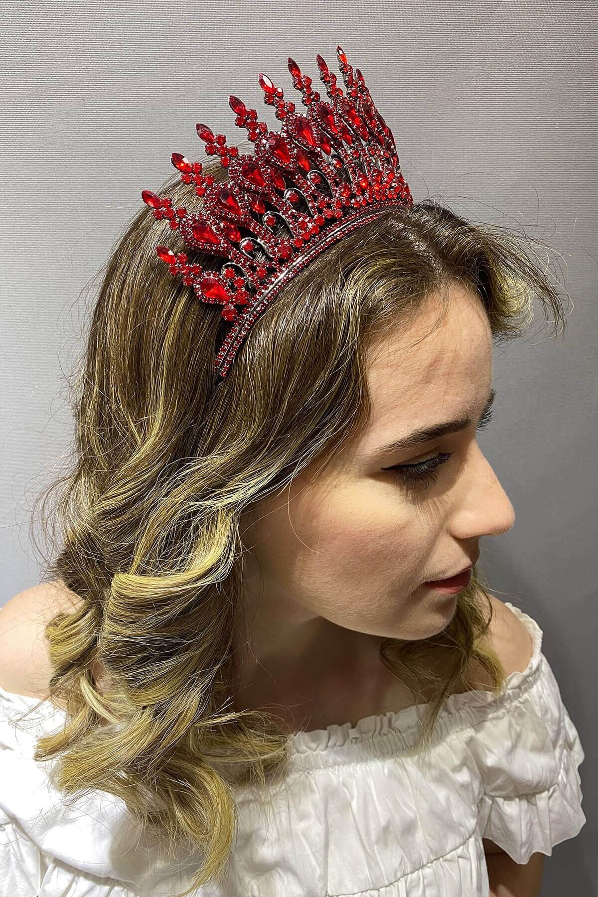 Toptan Kırmızı Henna Model Gelin Kına Tacı