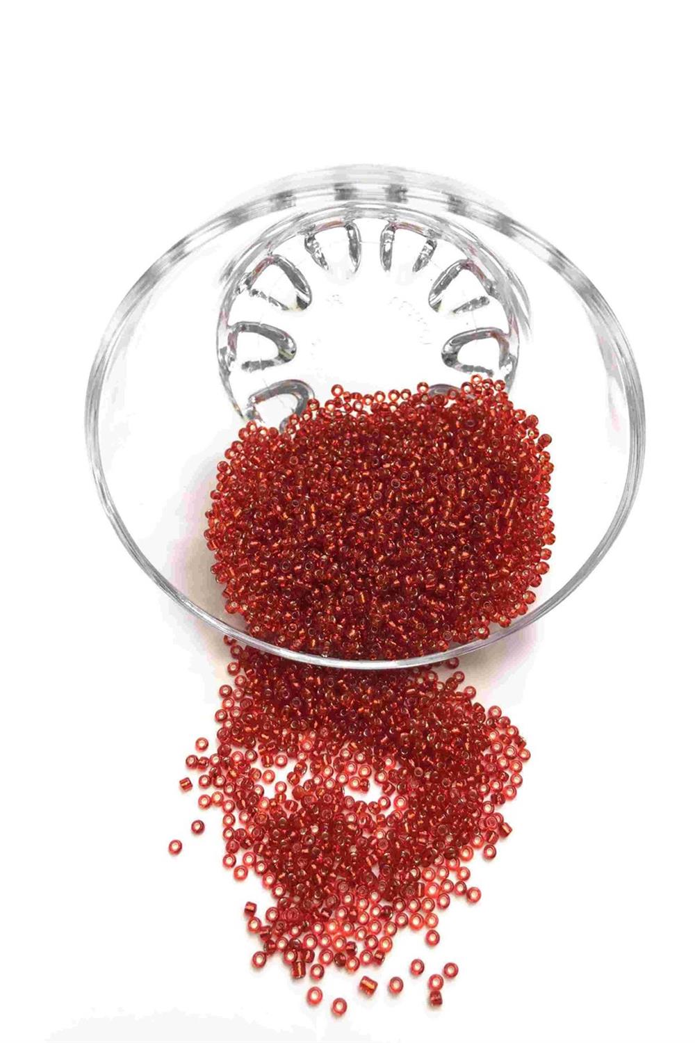 Wholesale Red Sand Beads 2 mm 50 gr