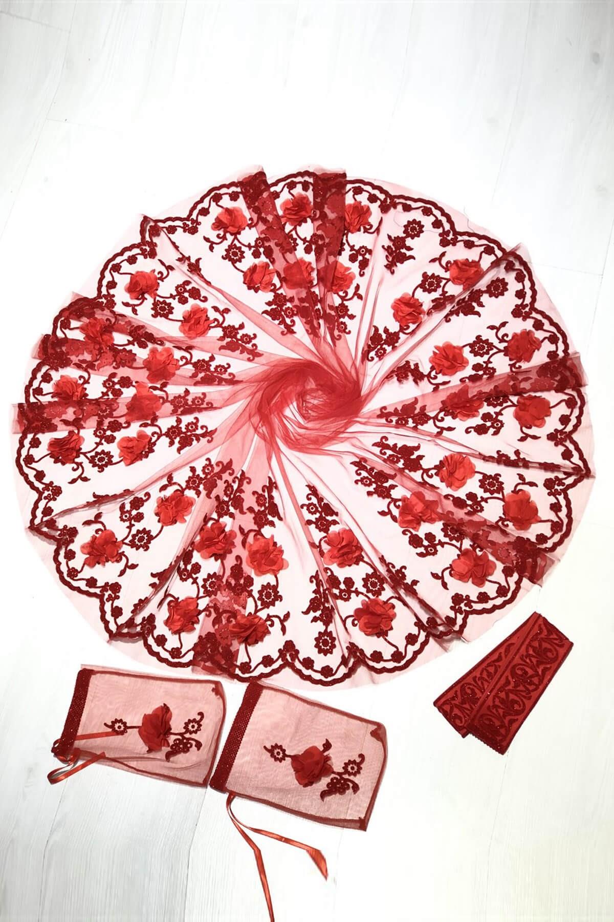 الجملة الليزر الأحمر الأزهار الحجاب الزفاف الحناء الحجاب الوجه