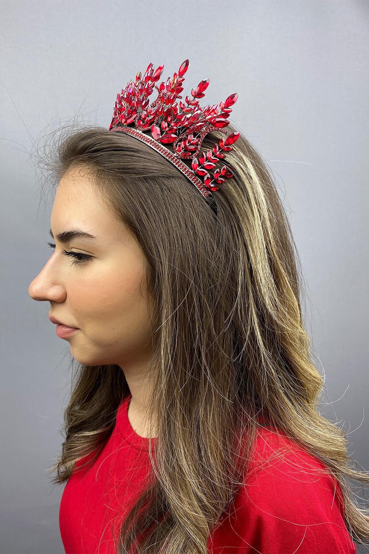 Wholesale Red Group Model Bridal Henna Crown