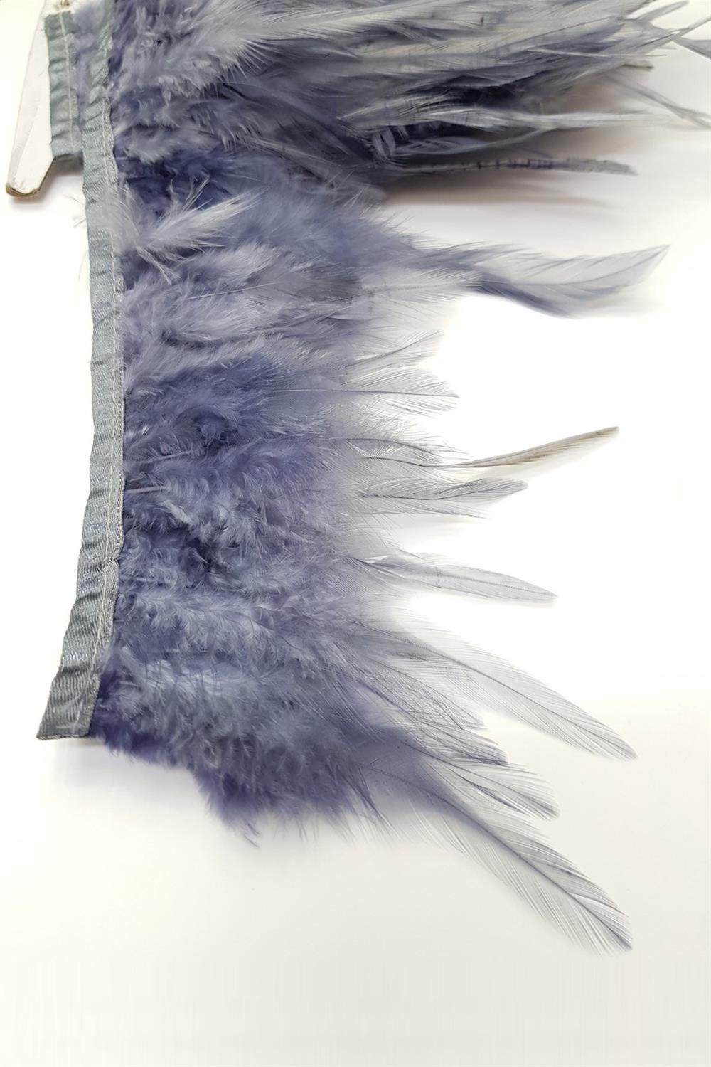 Wholesale Dark Gray Rooster Feather 1 meter