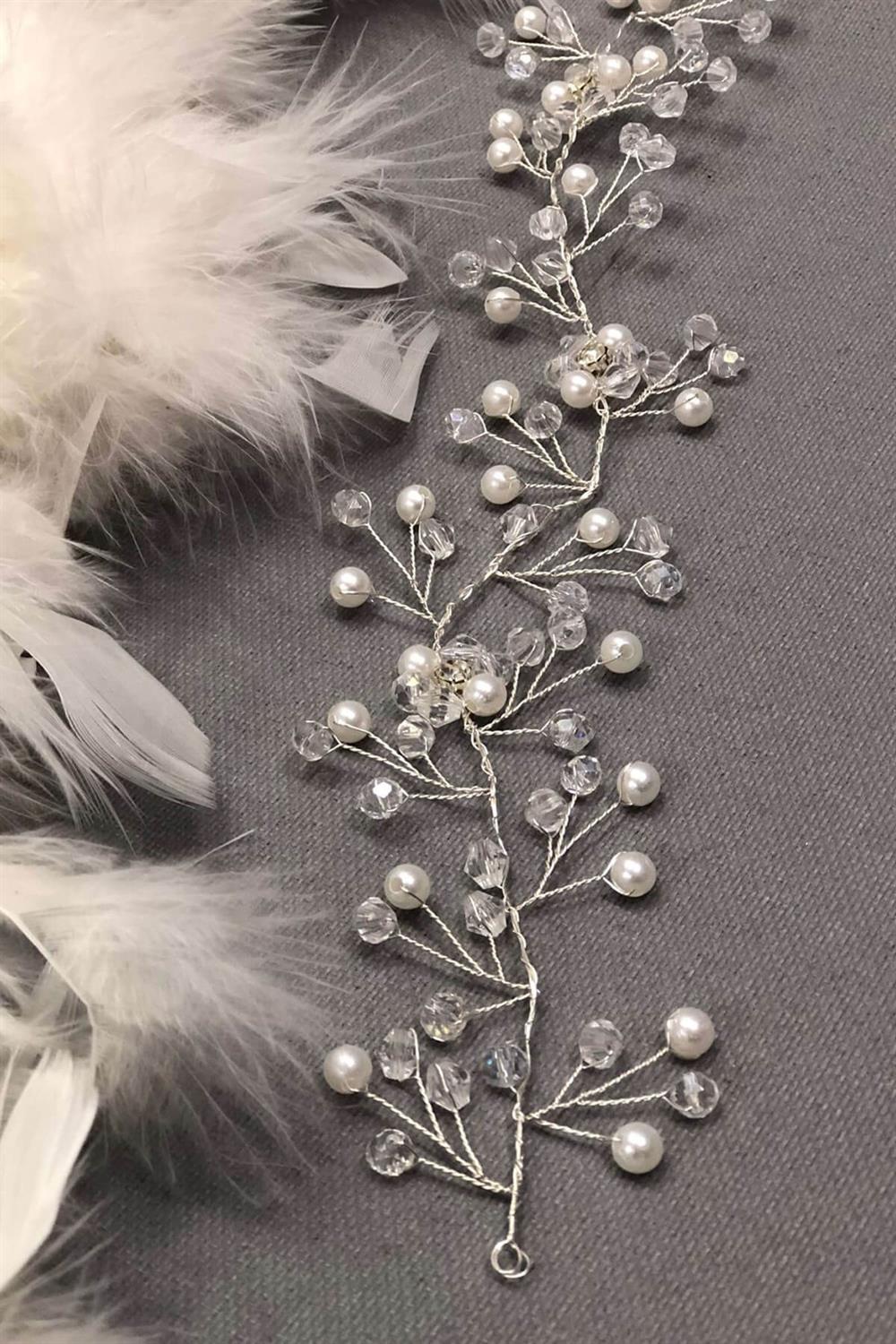 Wholesale Cream Crystal Hair And Turban Accessory