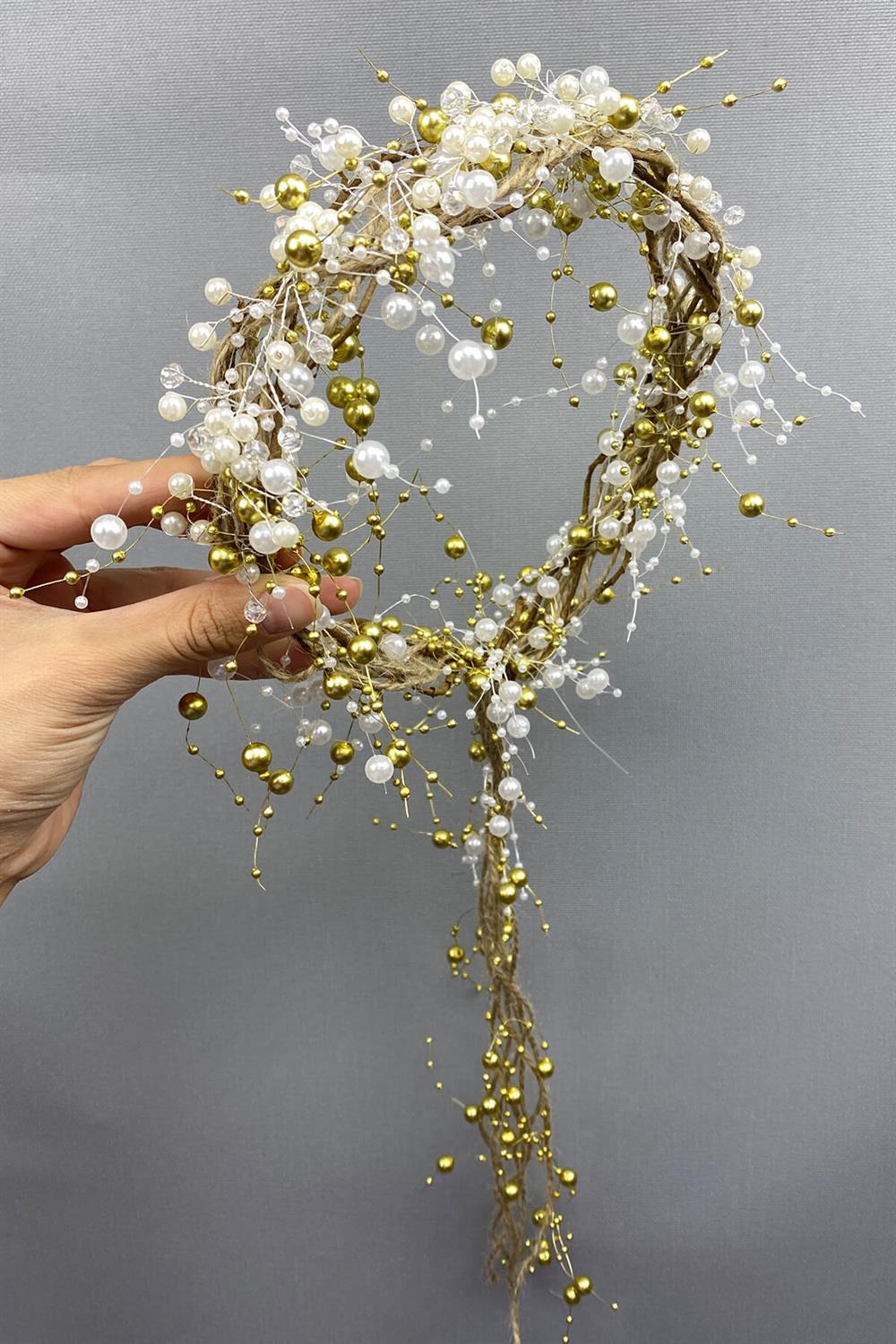 Wholesale Crystal, Cream, Pearl and Wicker Bridal Crown
