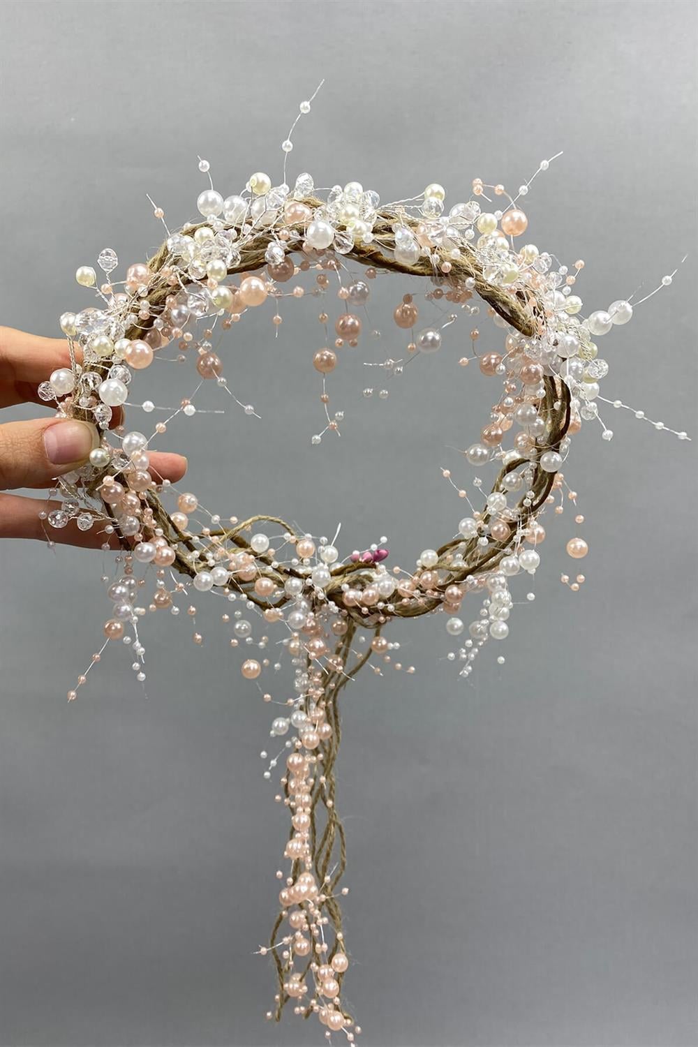 Wholesale Crystal, Cream, Pearl and Wicker Bridal Crown