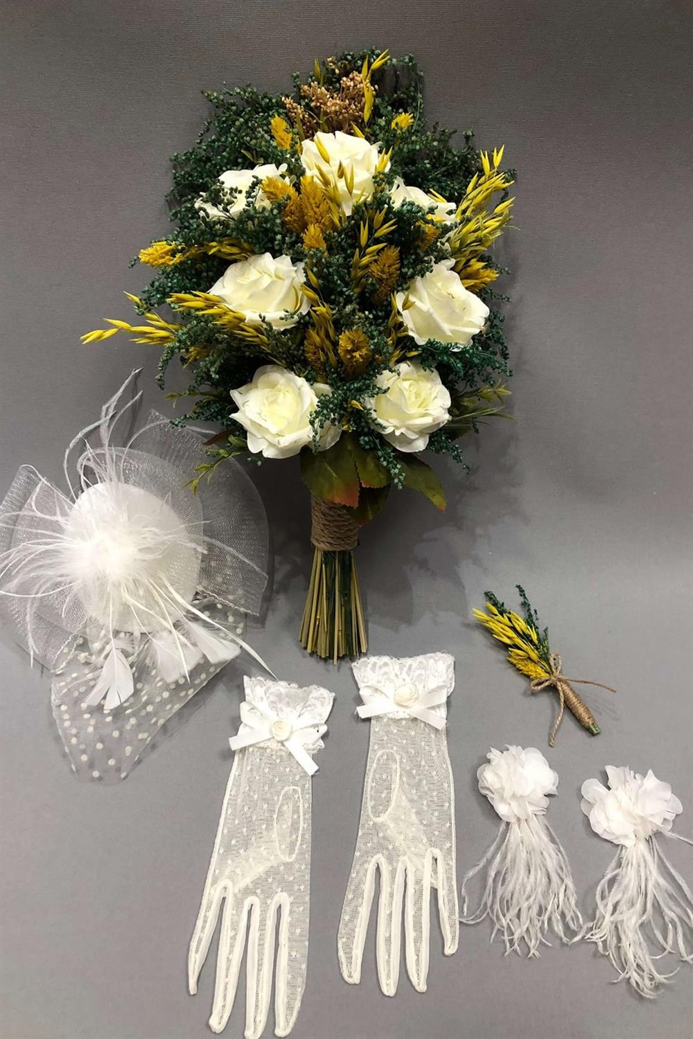 Bridal Flowers Blended with Wholesale Dried and Artificial Flowers