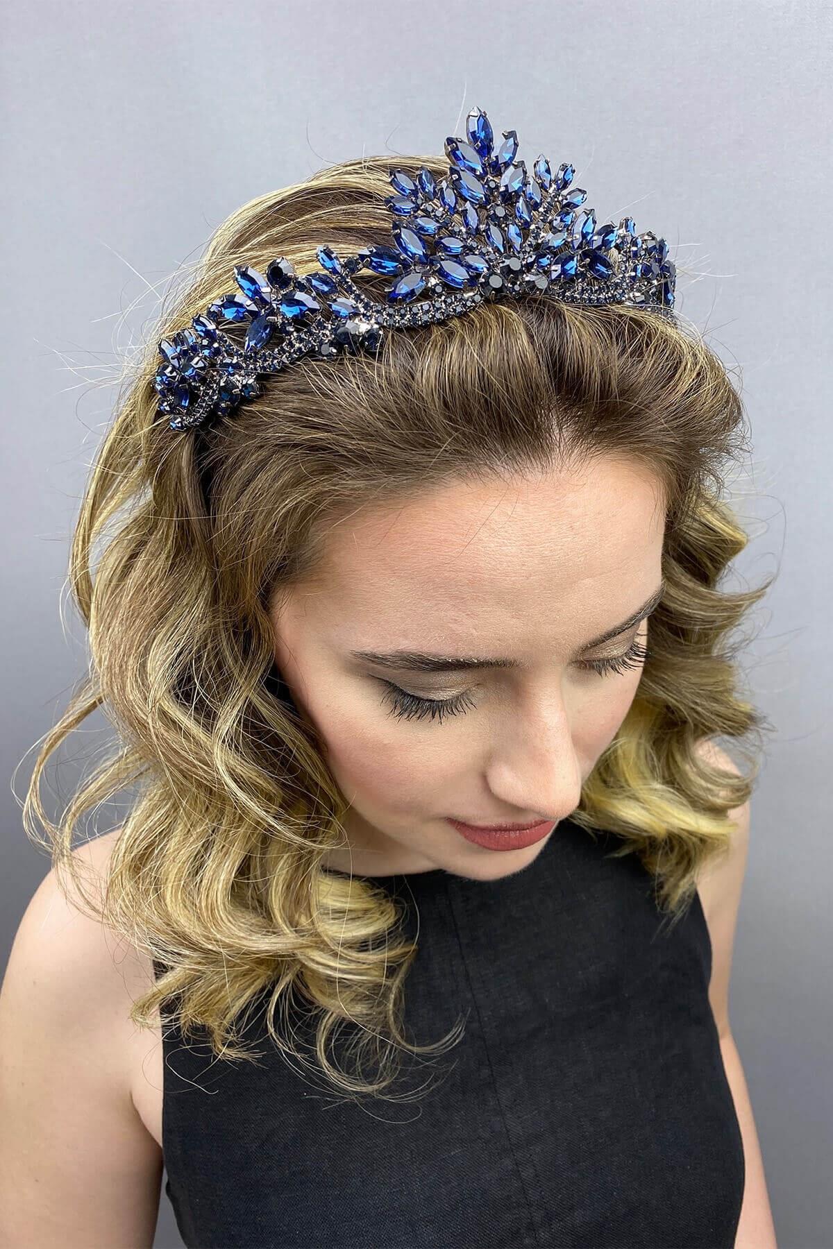 Wholesale Dark Blue Berlin Model Bridal Henna Crown
