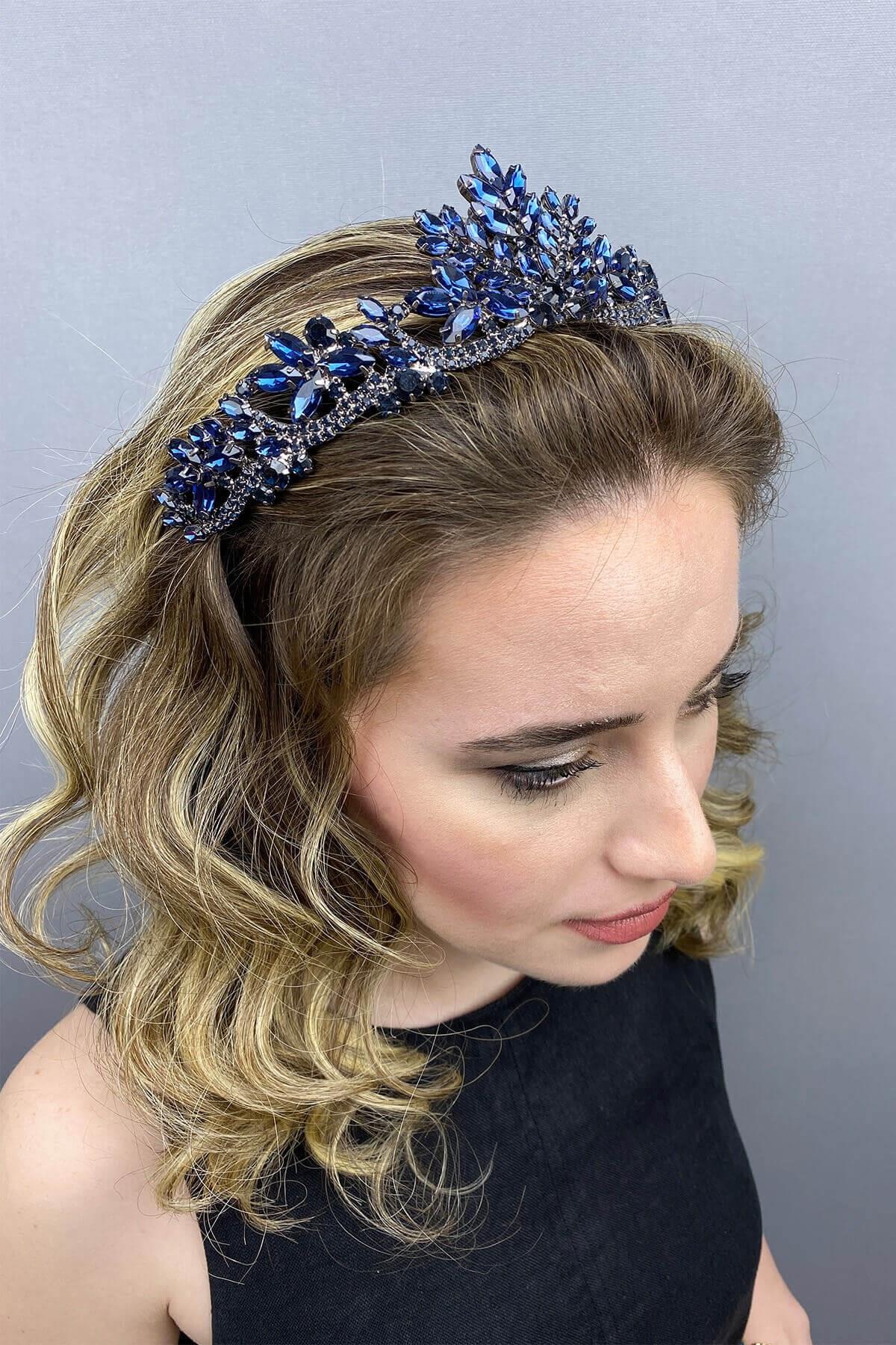 Wholesale Dark Blue Berlin Model Bridal Henna Crown