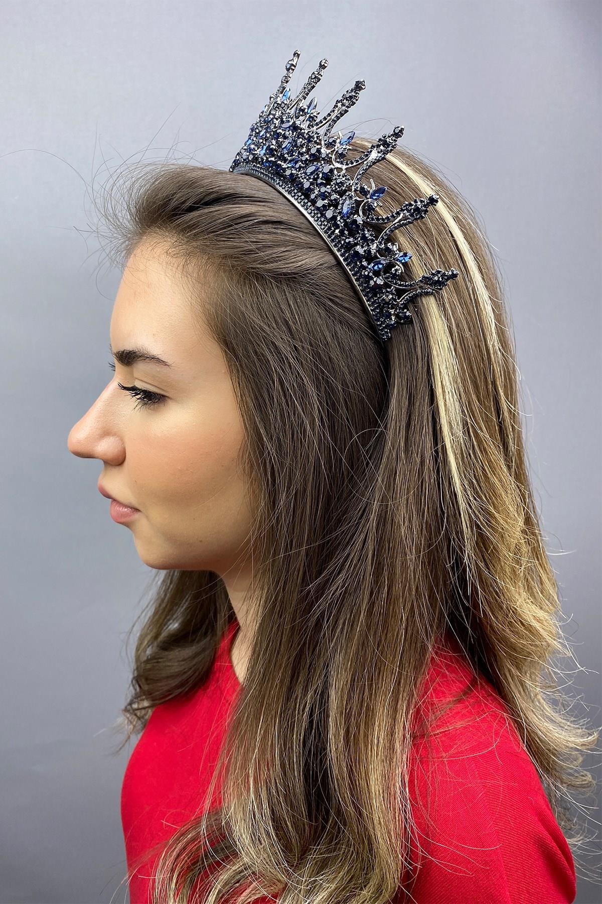 Wholesale Navy Blue Leonis Bridal Henna Crown