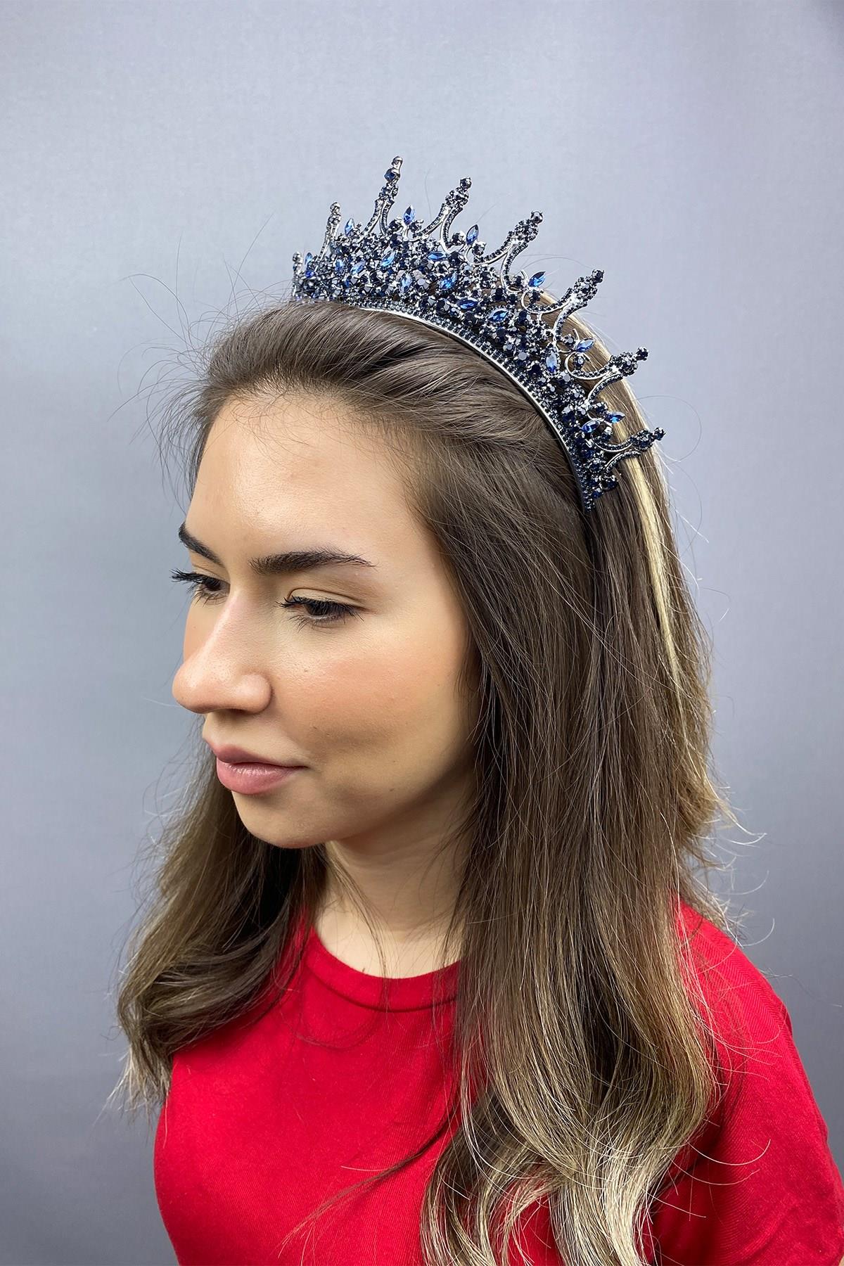 Wholesale Navy Blue Leonis Bridal Henna Crown