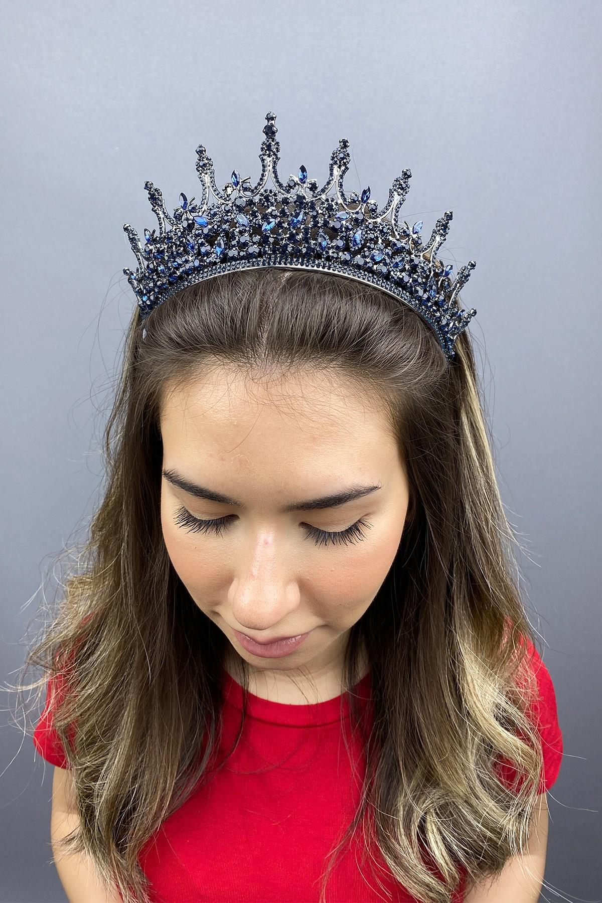 Wholesale Navy Blue Leonis Bridal Henna Crown