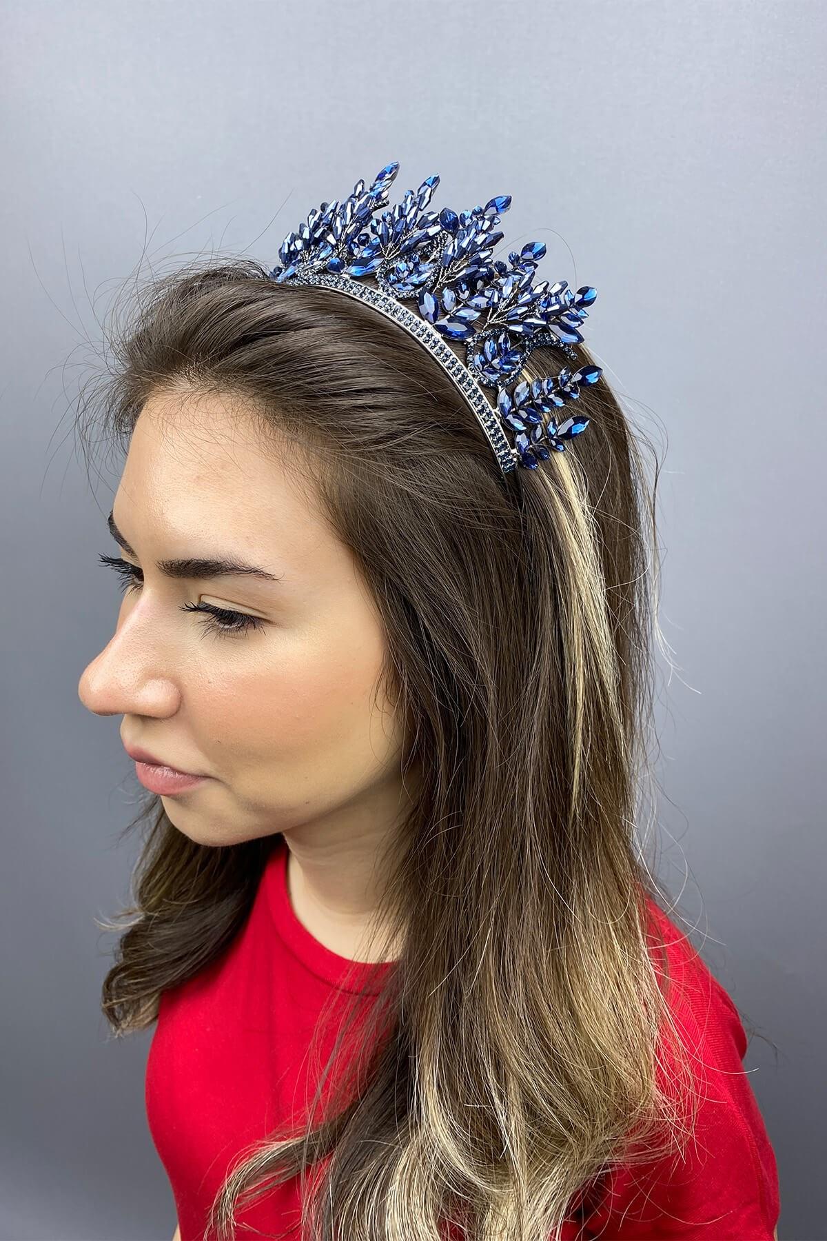Wholesale Navy Blue Group Model Bridal Henna Crown