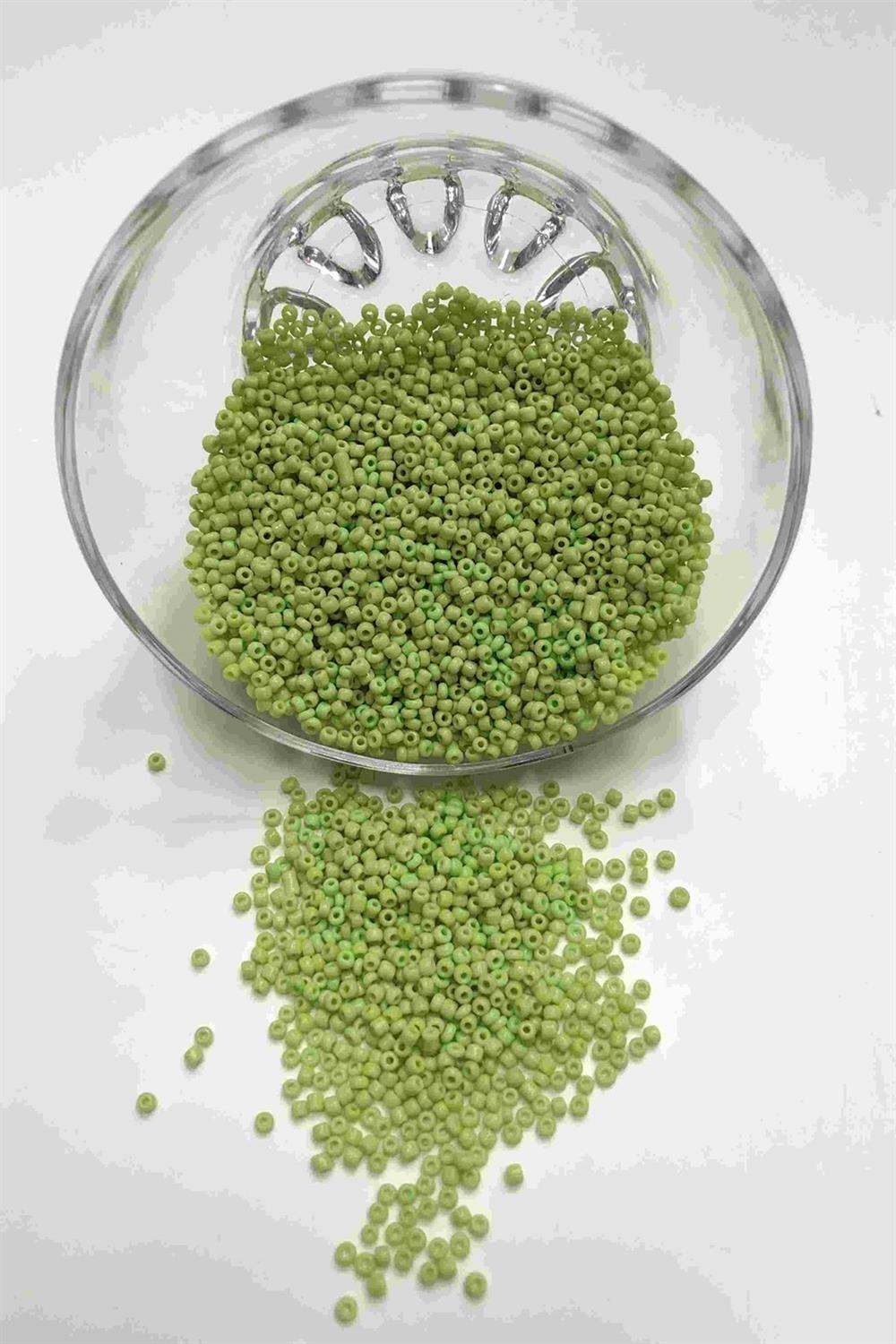 Wholesale Matte Light Green Sand Beads 2 mm 50 gr