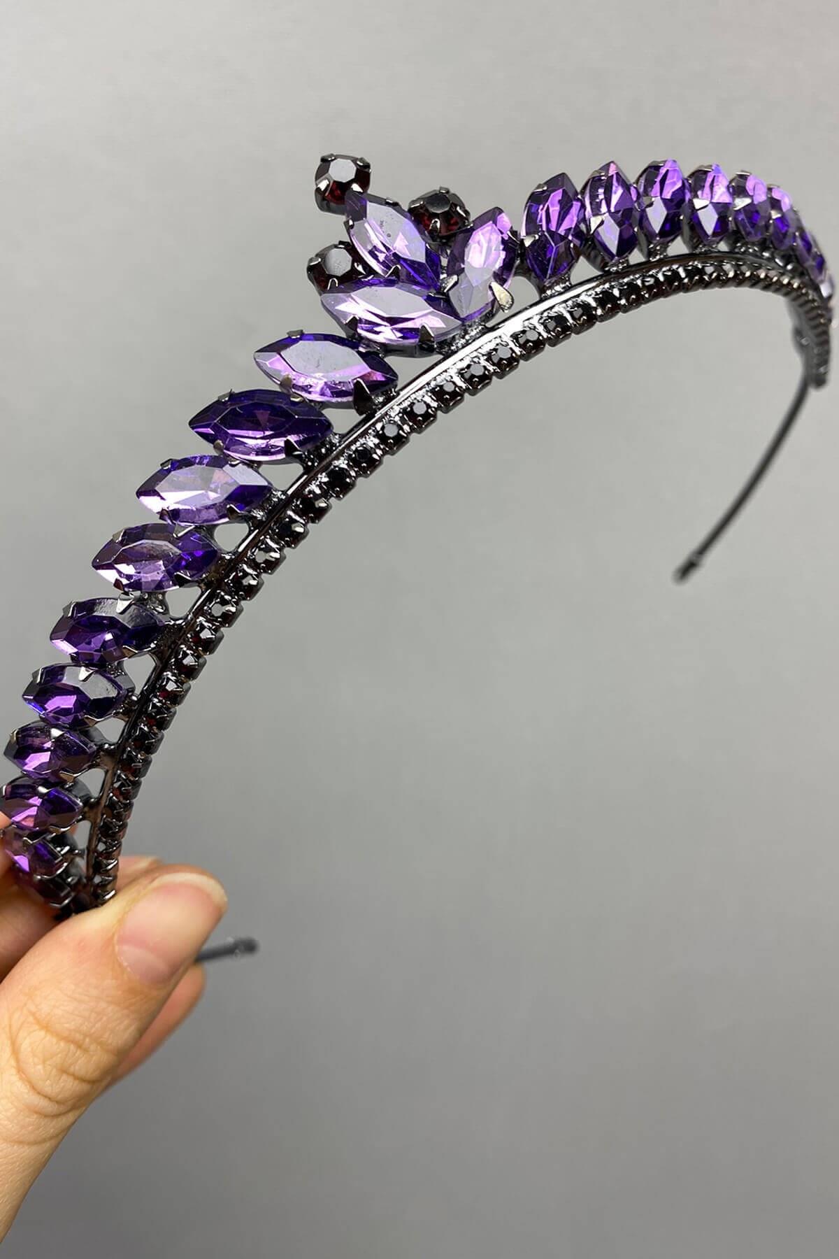 Wholesale Purple Ece Model Thin Bridal Henna Crown